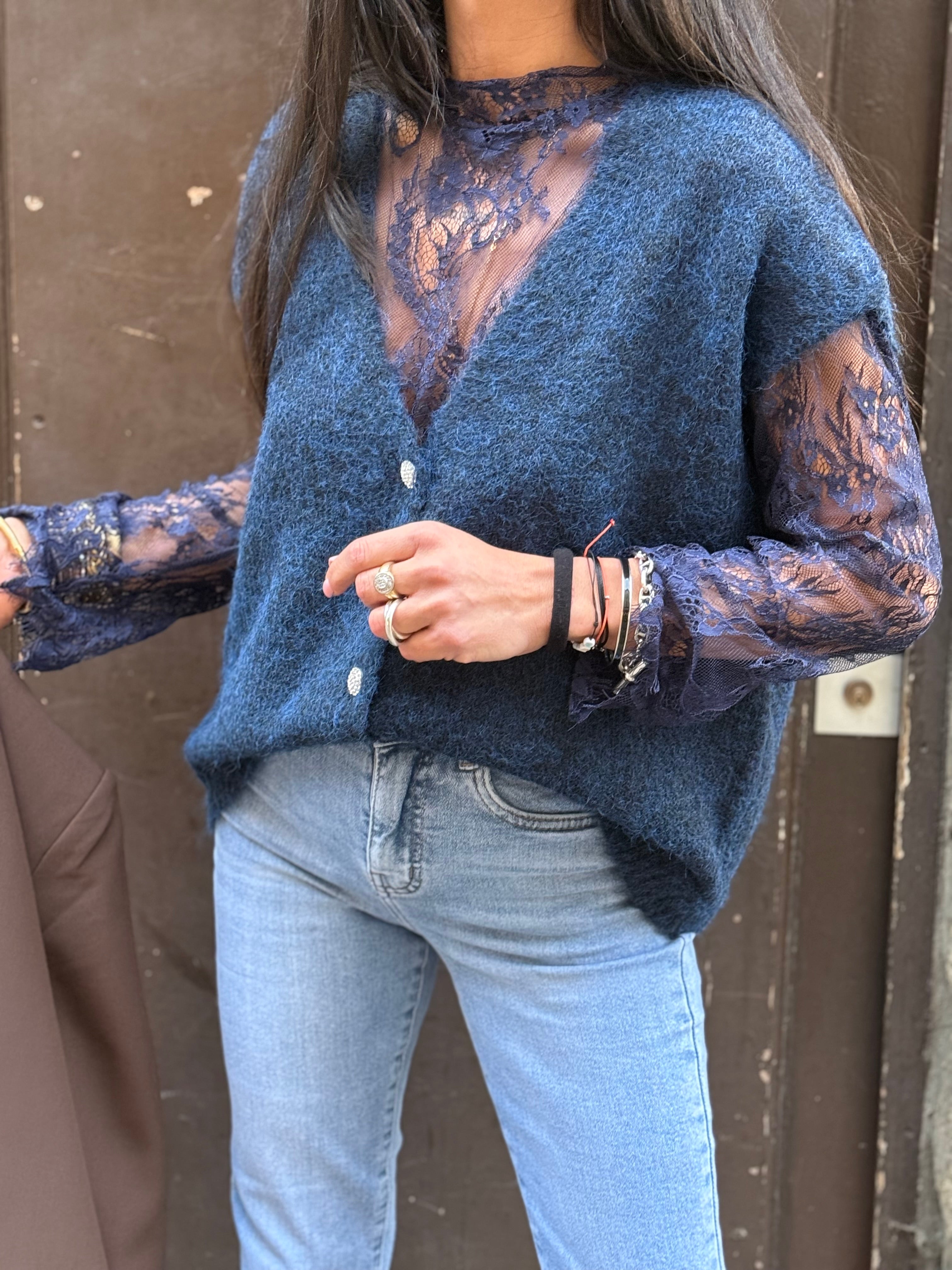 Pull dentelle 2 en 1