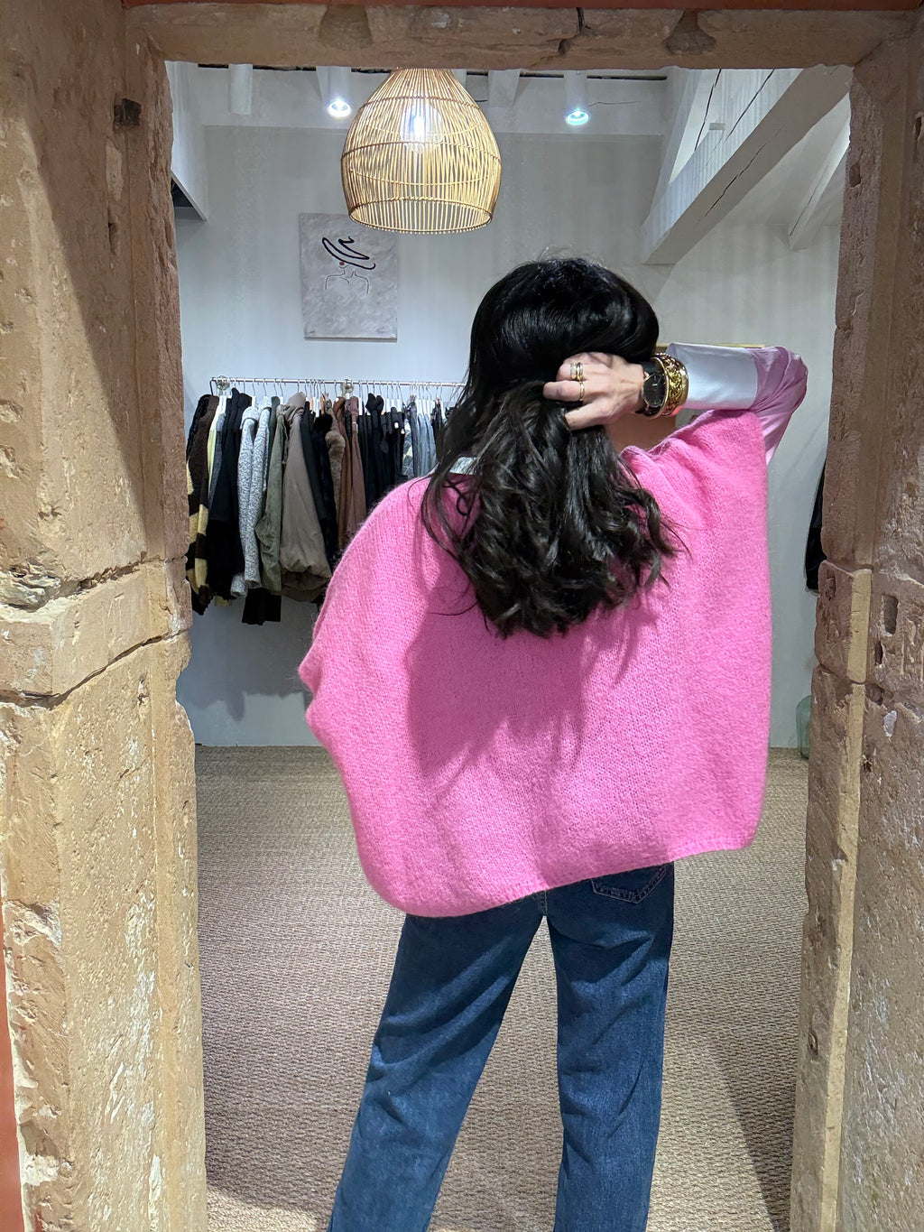 Pull sans manches rose bubble