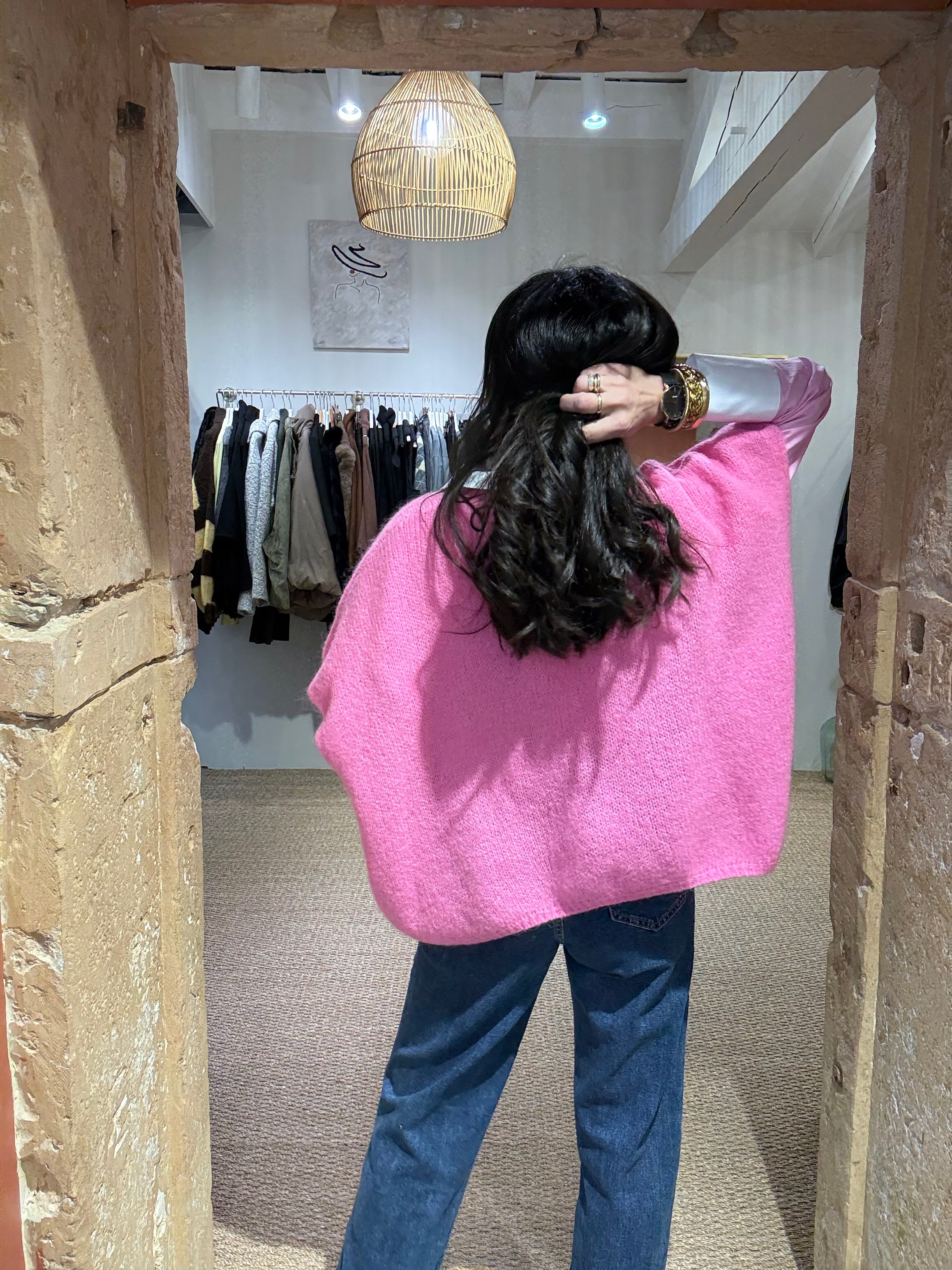 Pull sans manches rose bubble