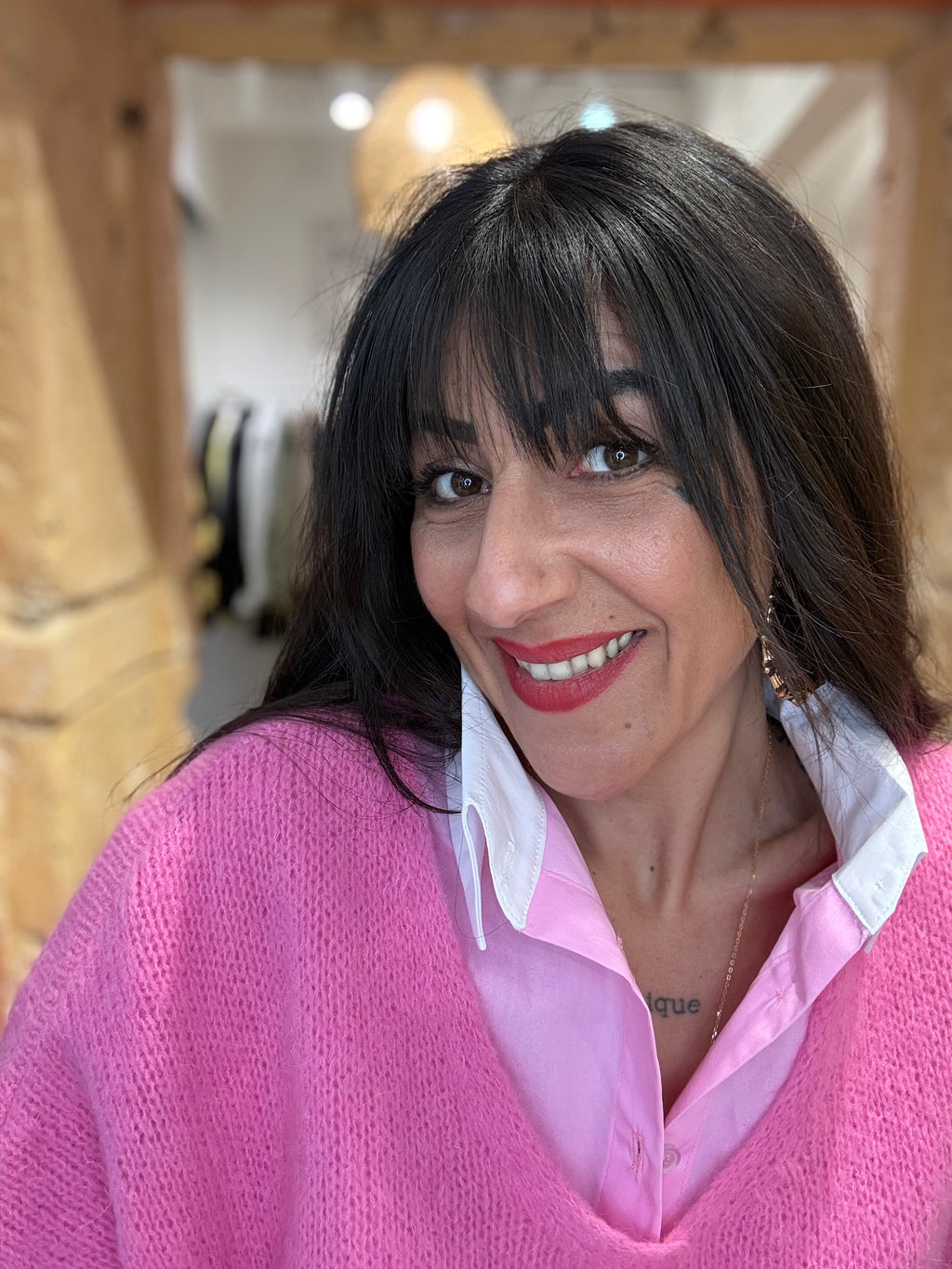 Pull sans manches rose bubble