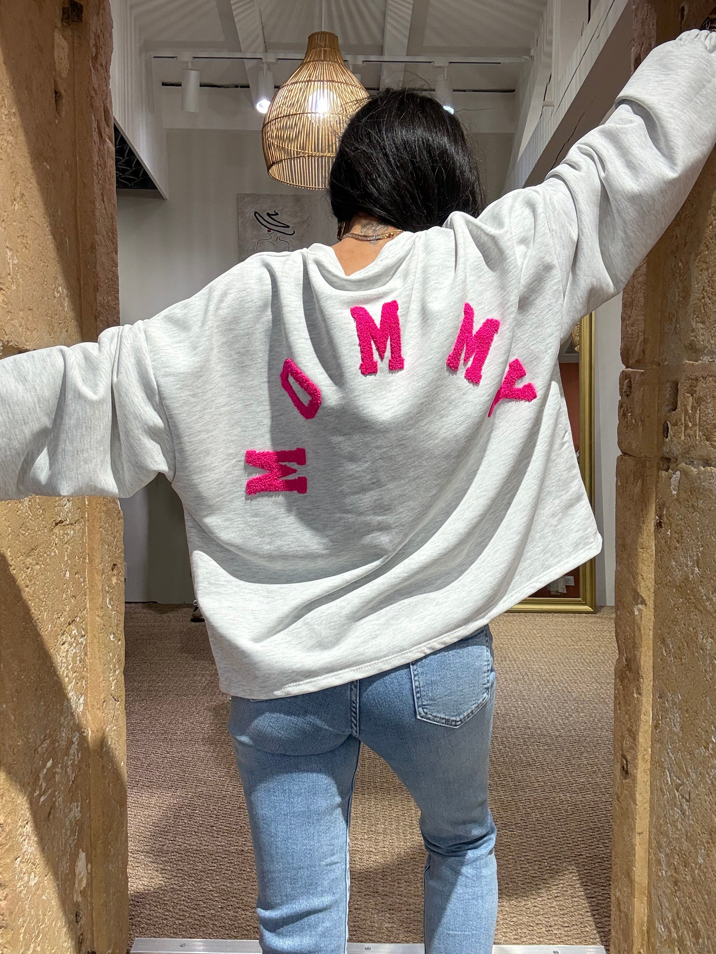SWEAT MOMMY GRIS CHINÉ