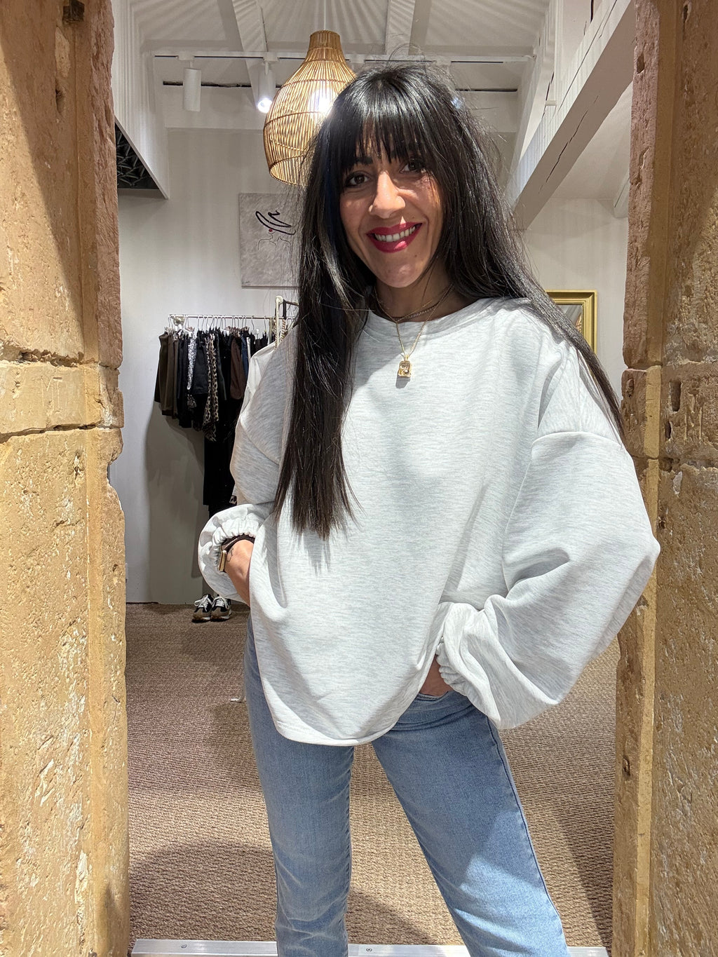 SWEAT MOMMY GRIS CHINÉ