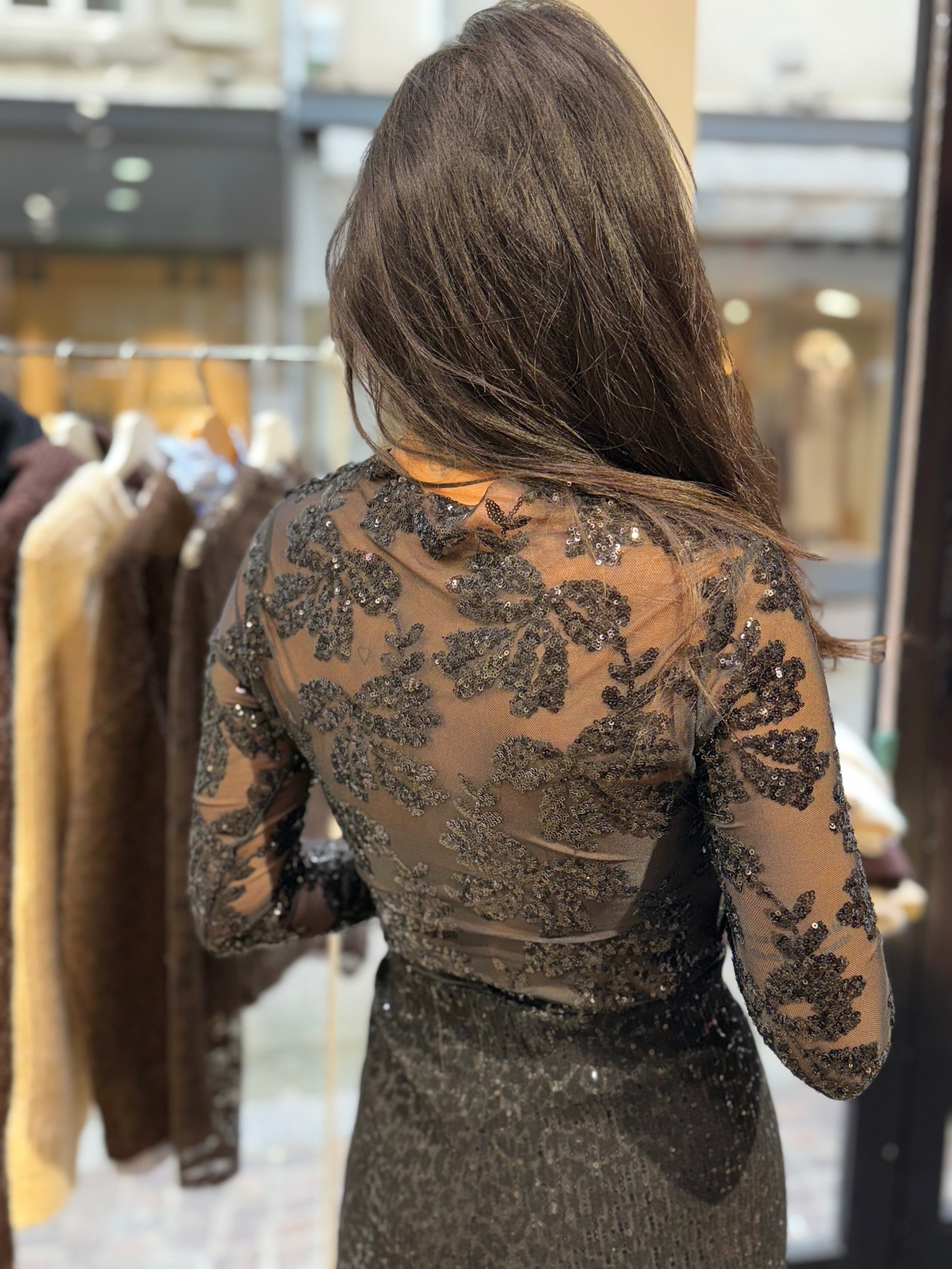 Top manches longues en sequins