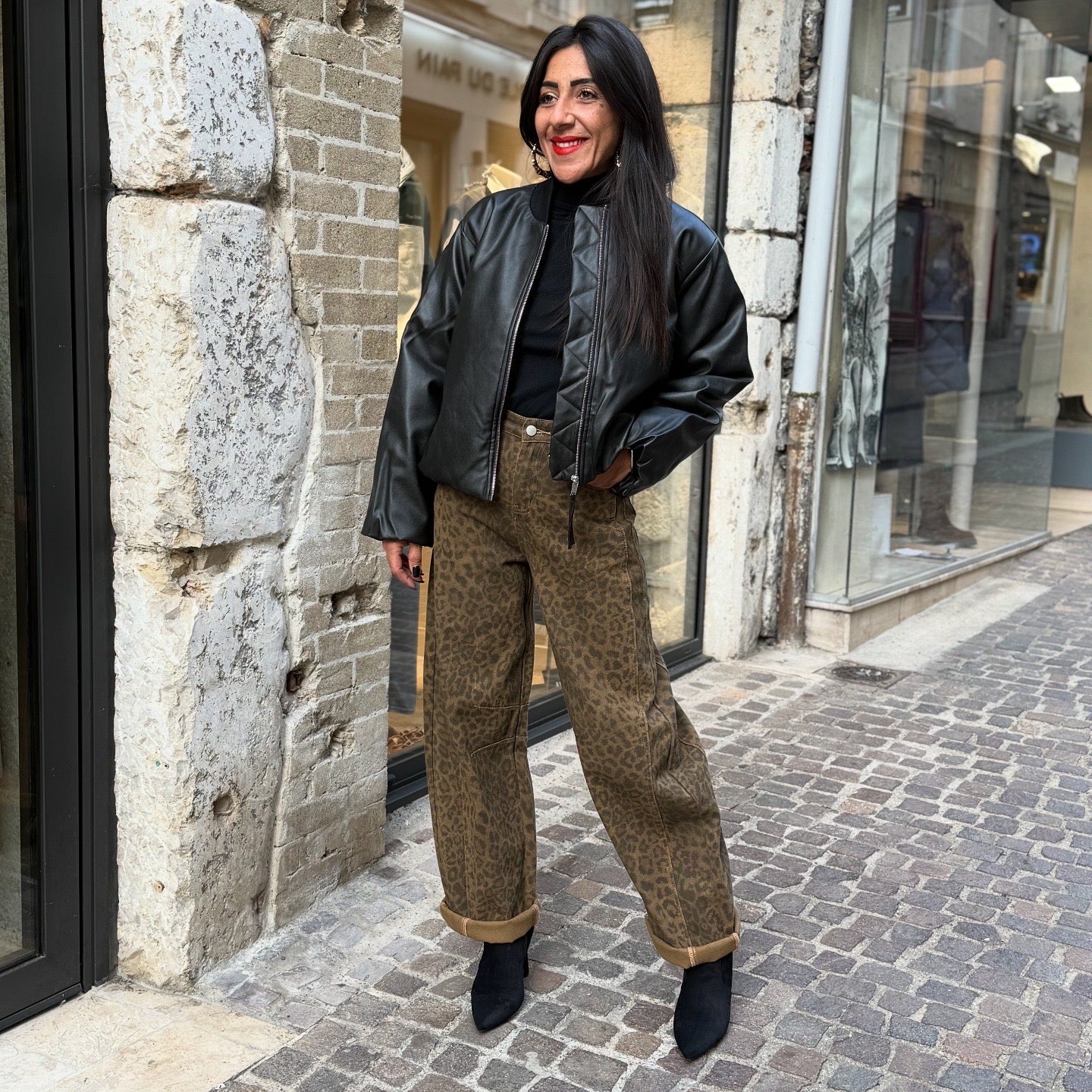 Veste Bomber Similicuir Noire - Soaked