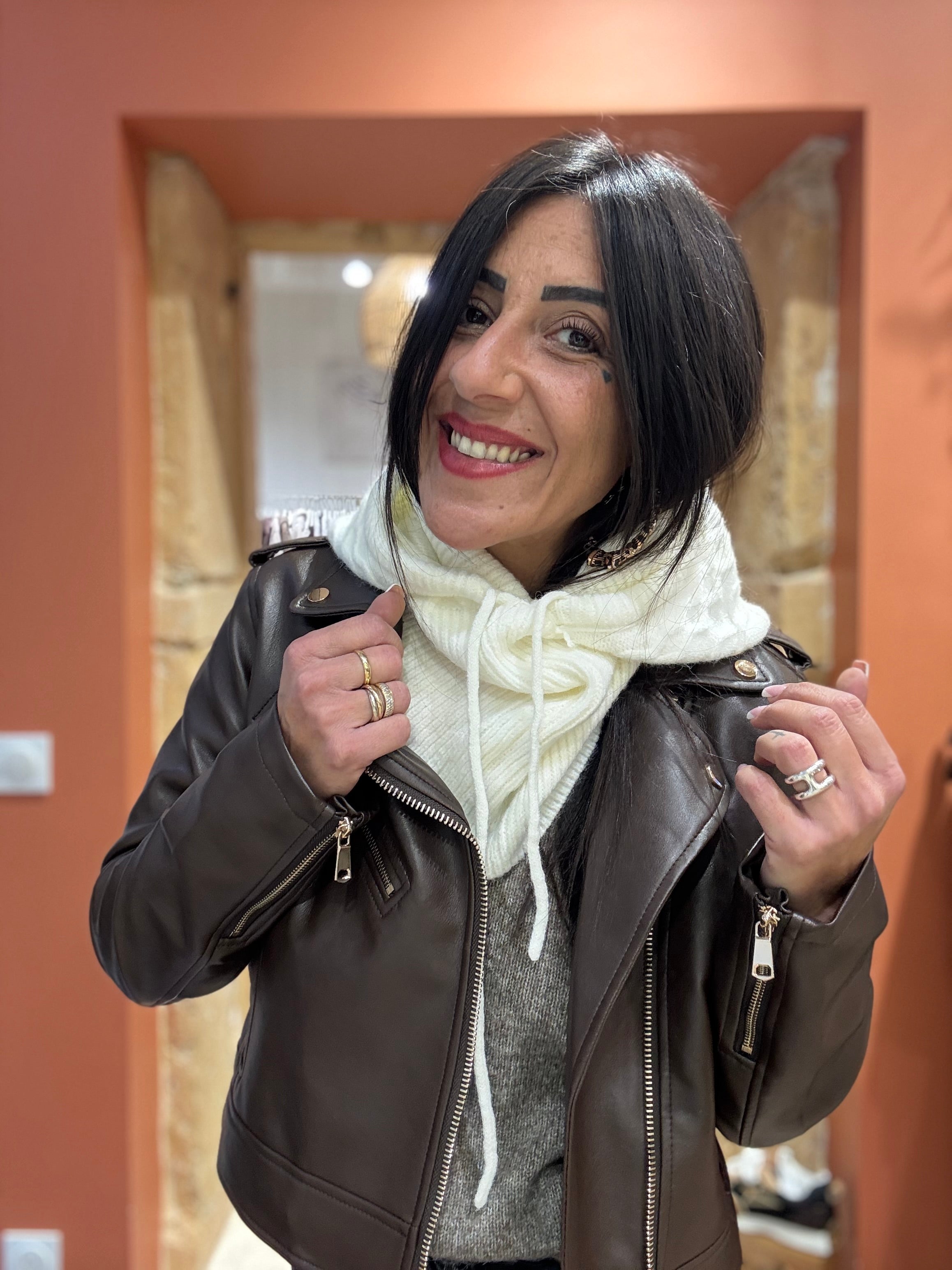 Perfecto en simili cuir choco