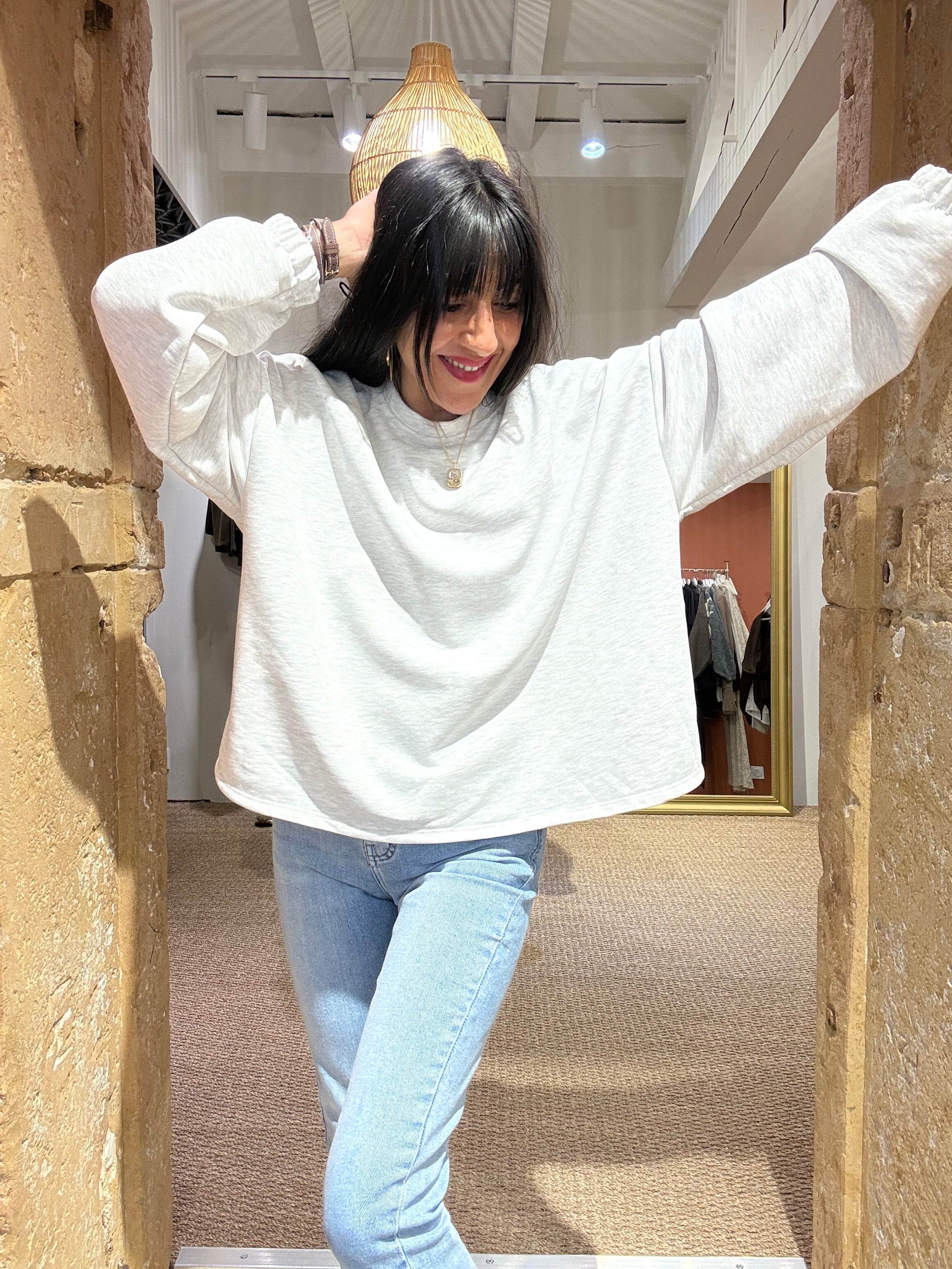 SWEAT MOMMY GRIS CHINÉ