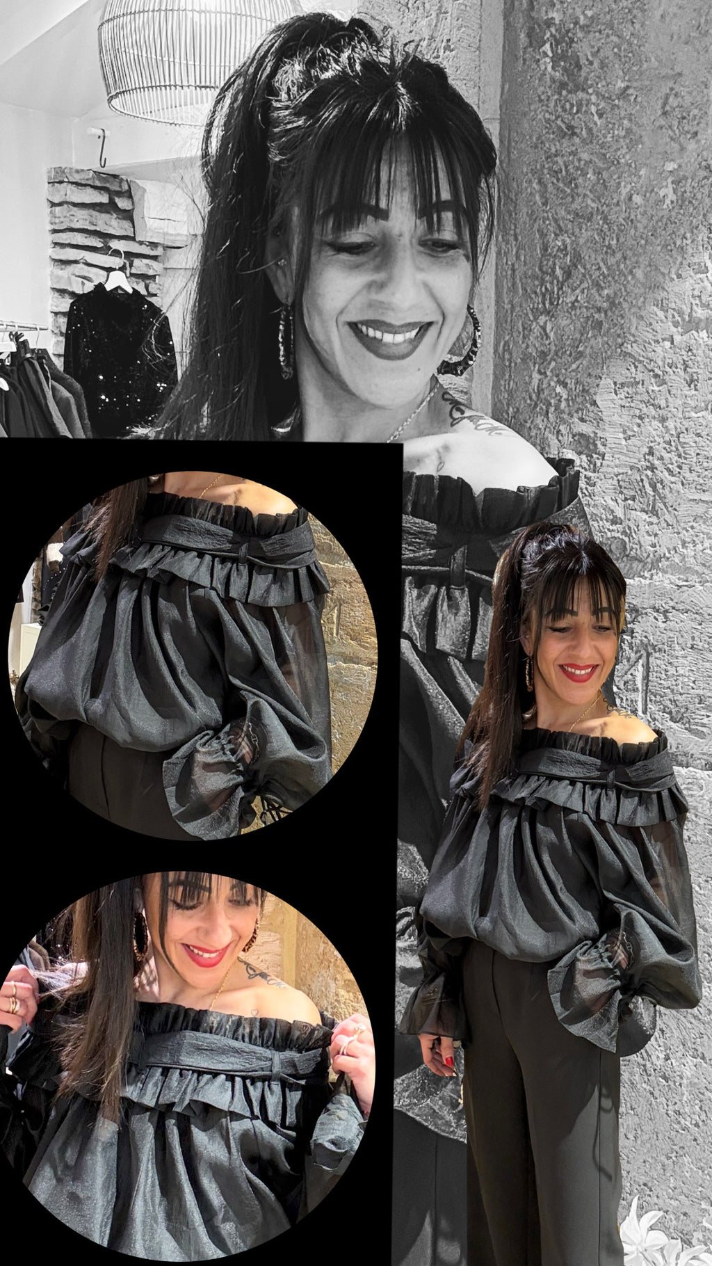 TOP EN VOILAGE ÉPAULES DÉNUDÉES