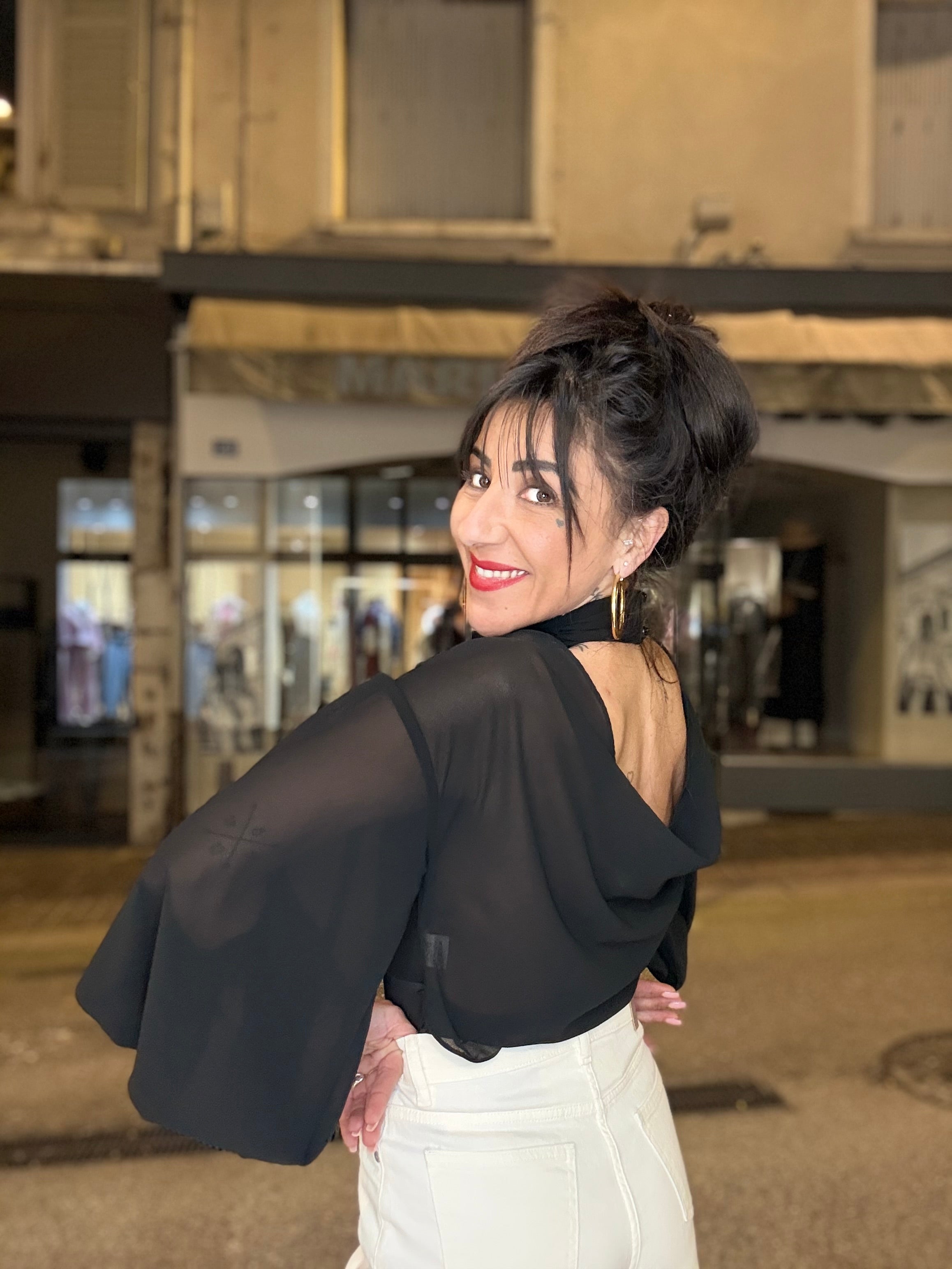 BODY NOIR DOS OUVERT