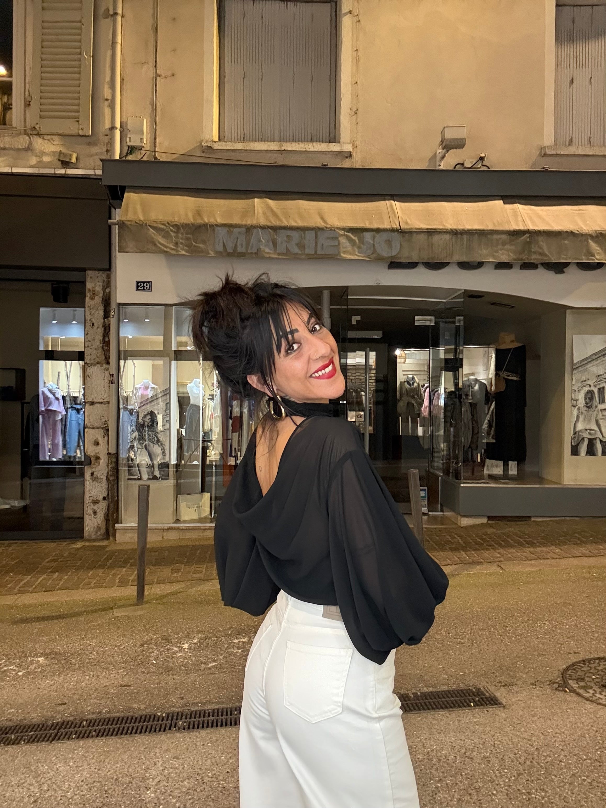 BODY NOIR DOS OUVERT