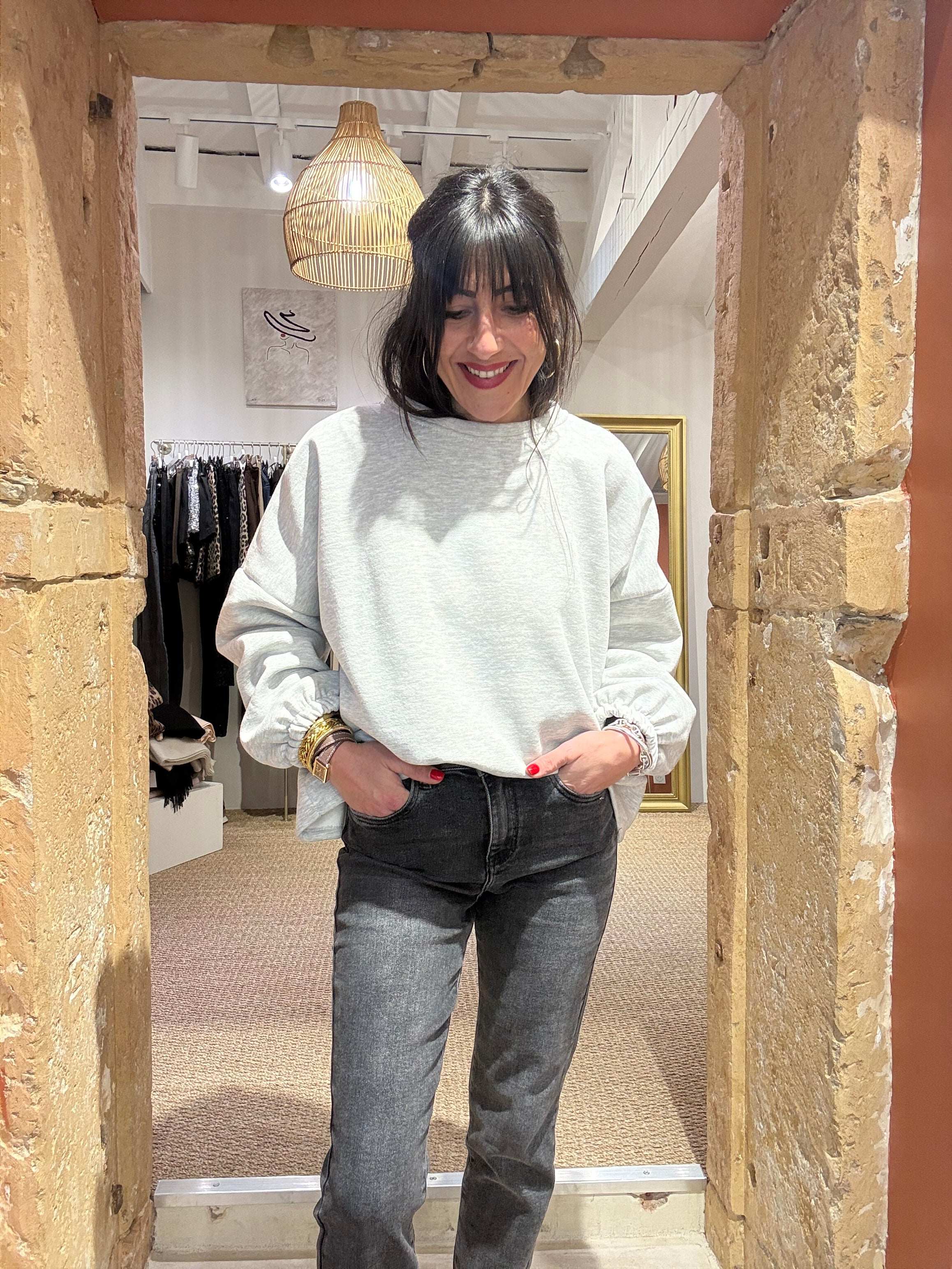 SWEAT MOMMY GRIS CHINÉ