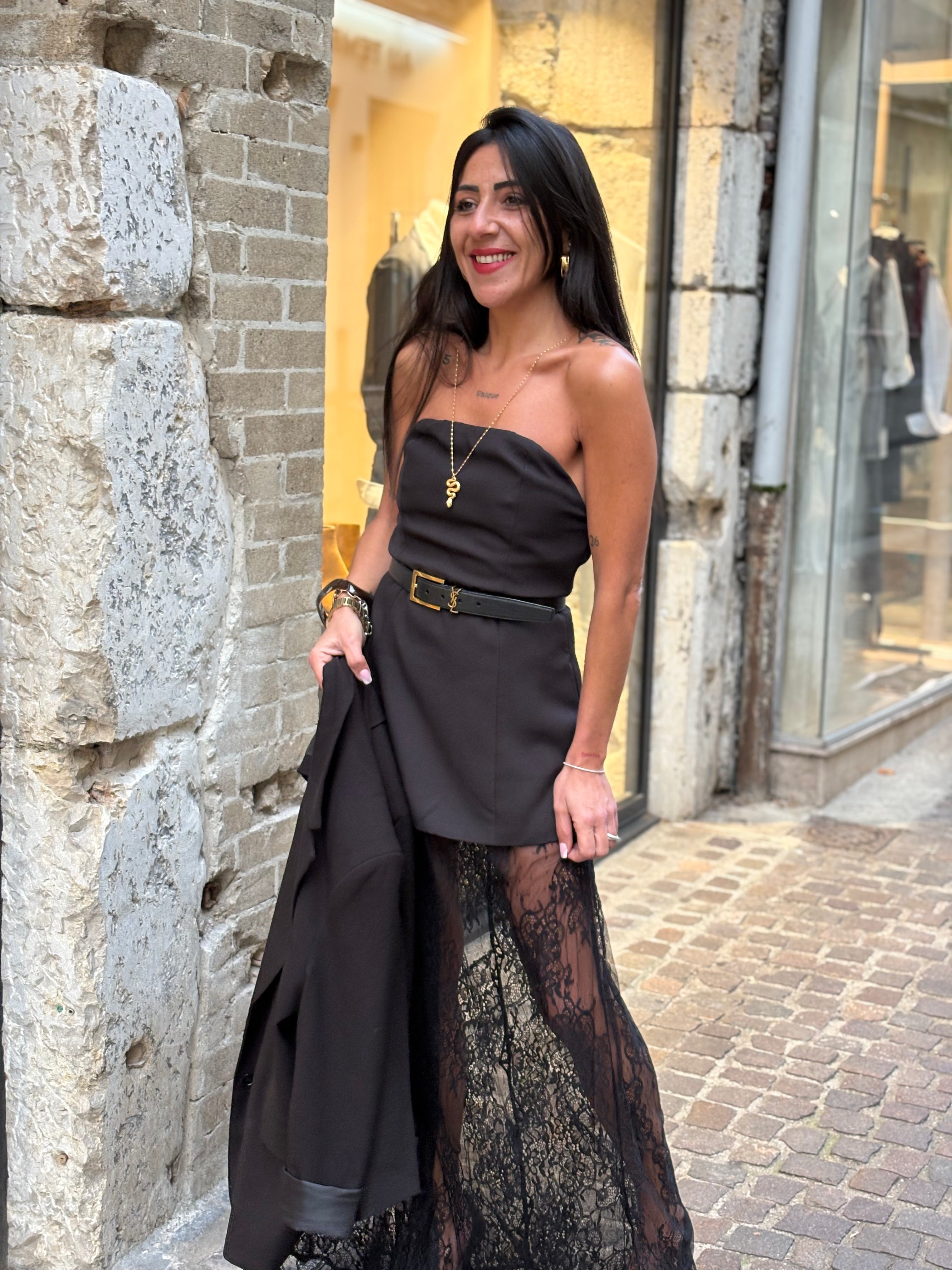 Top Bustier Dos Nu Noir