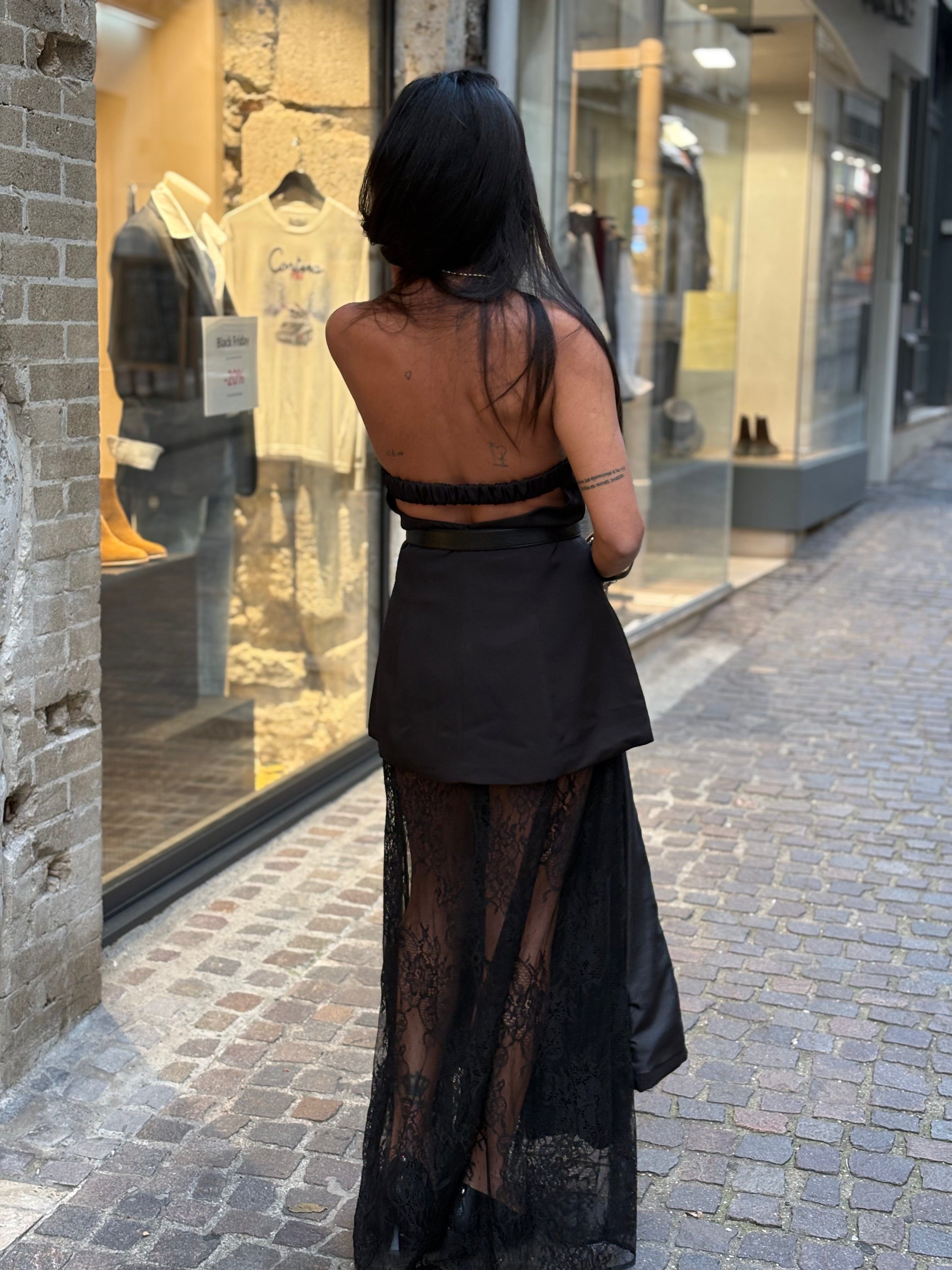 Top Bustier Dos Nu Noir