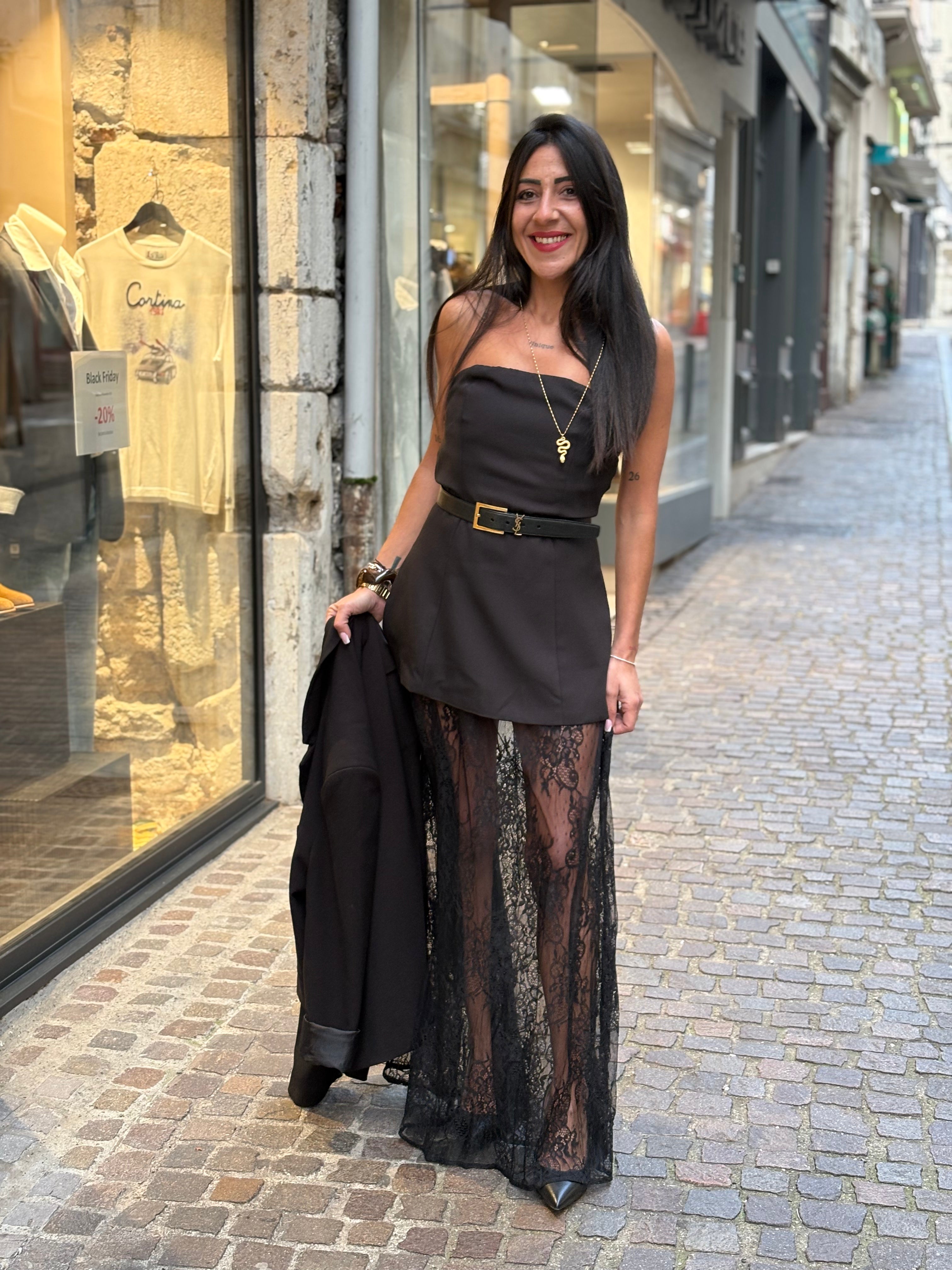 Top Bustier Dos Nu Noir