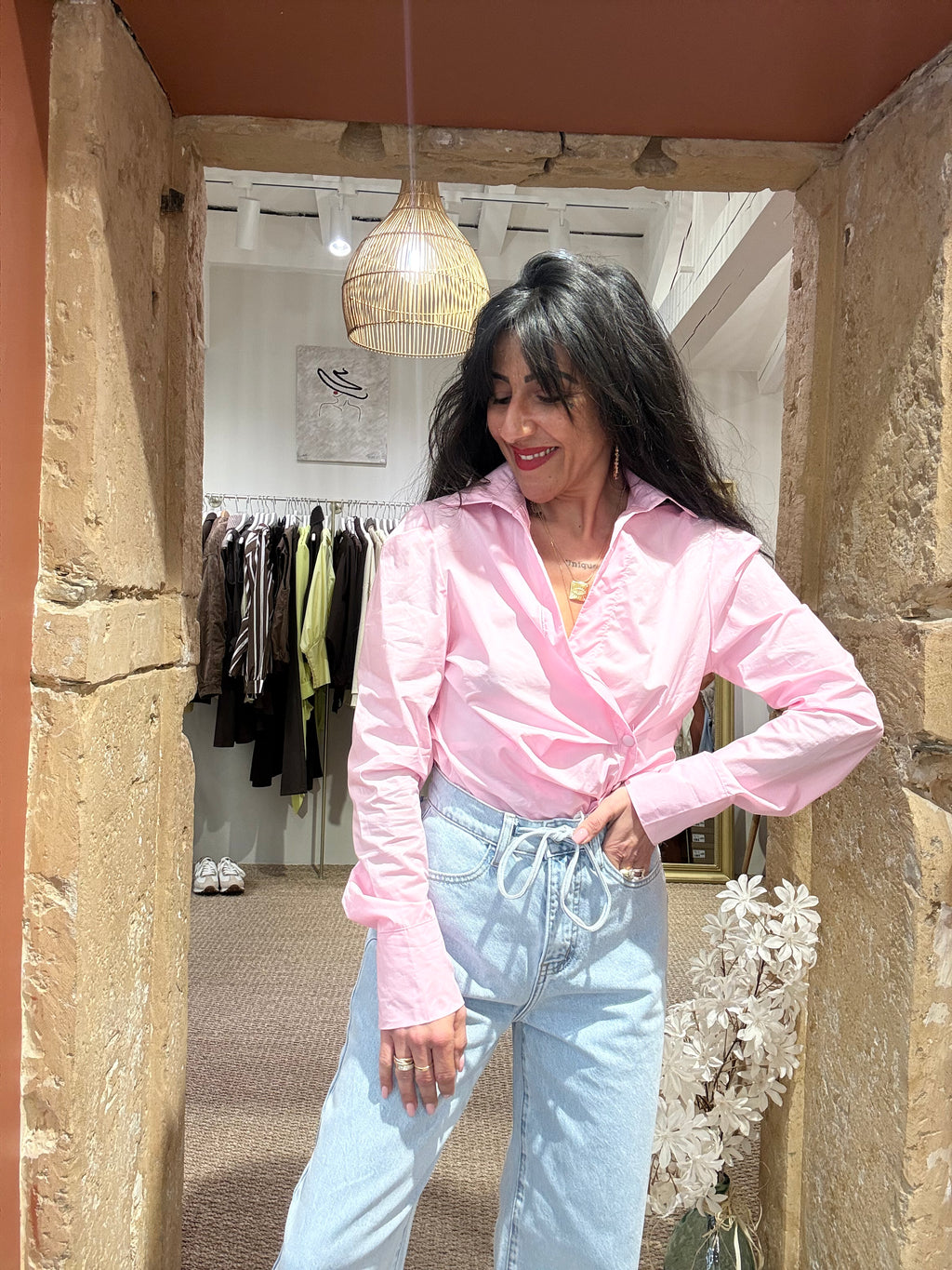 CHEMISE ROSE CACHE COEUR