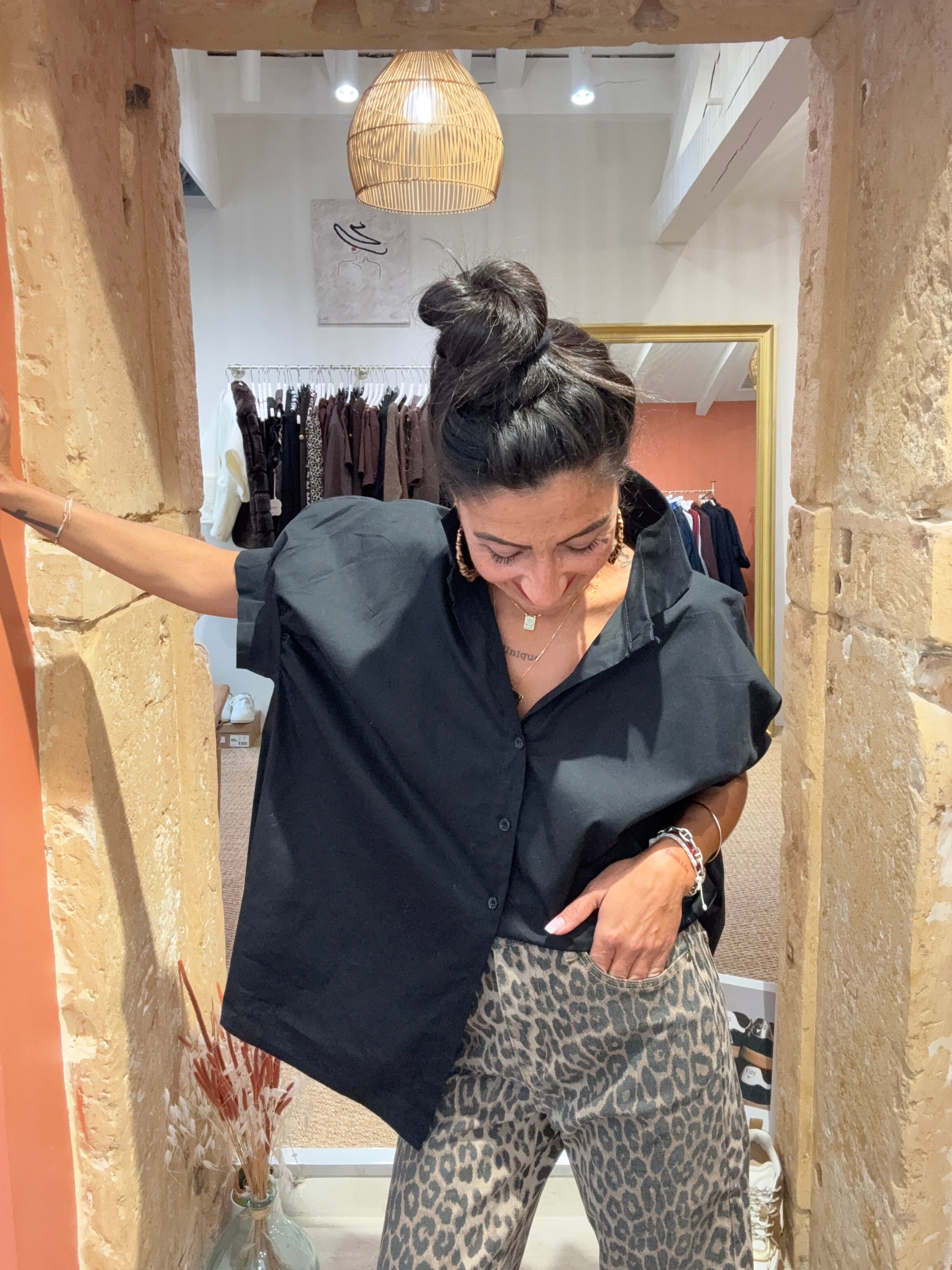 Chemise Bouffante Noir