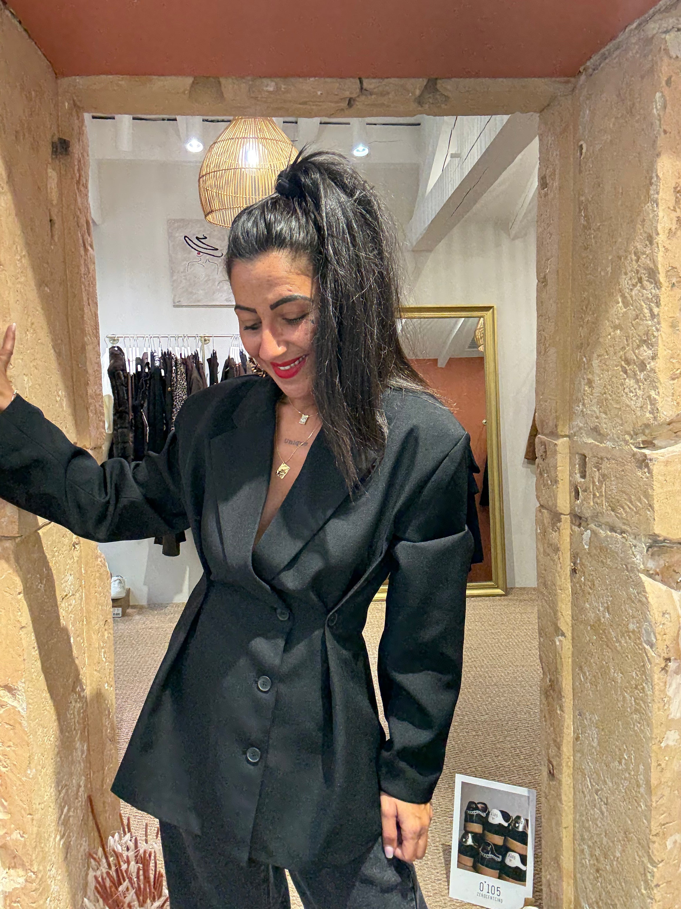 Blazer Noir Cintré