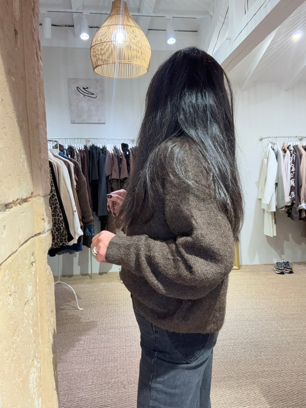 Jeans Straight noir - poches coeur