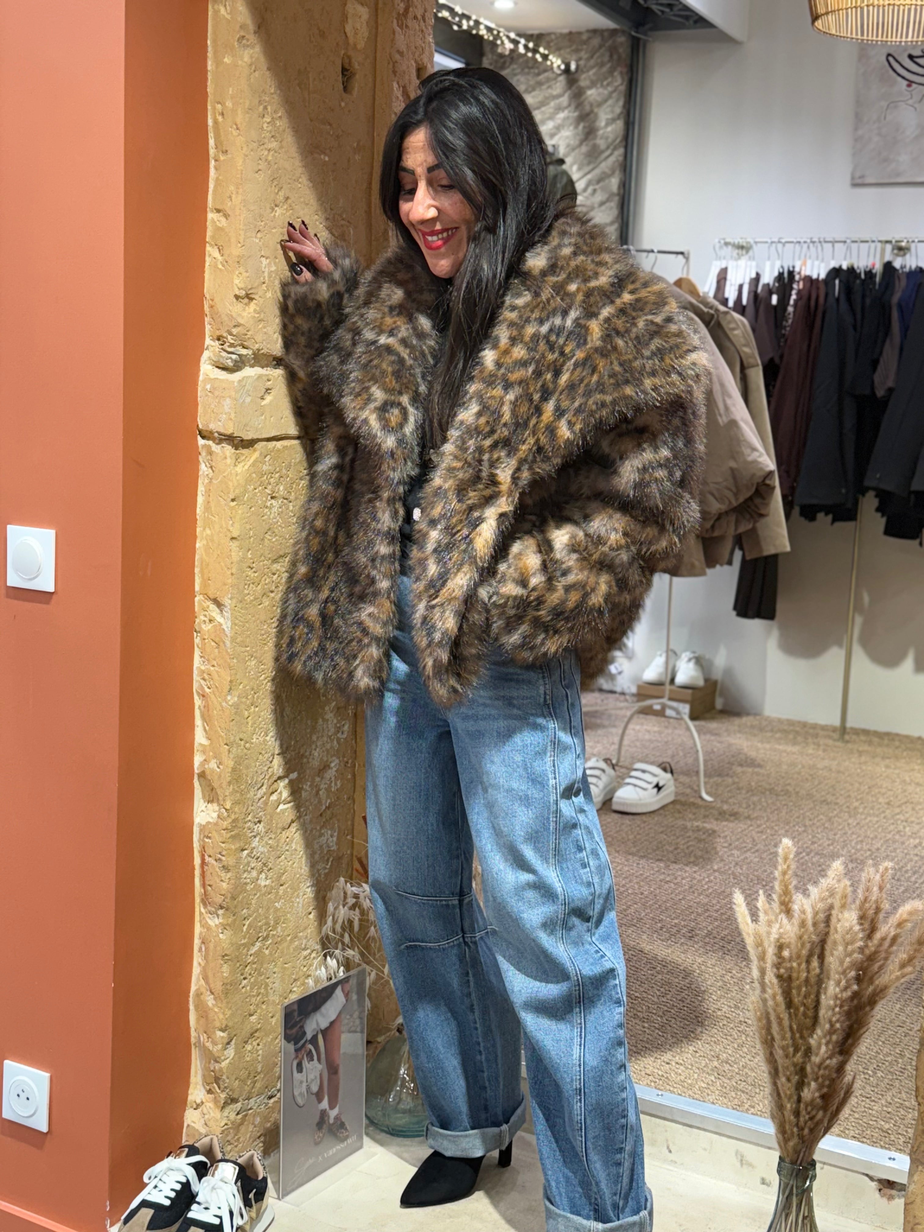 Manteau Fourrure Léopard