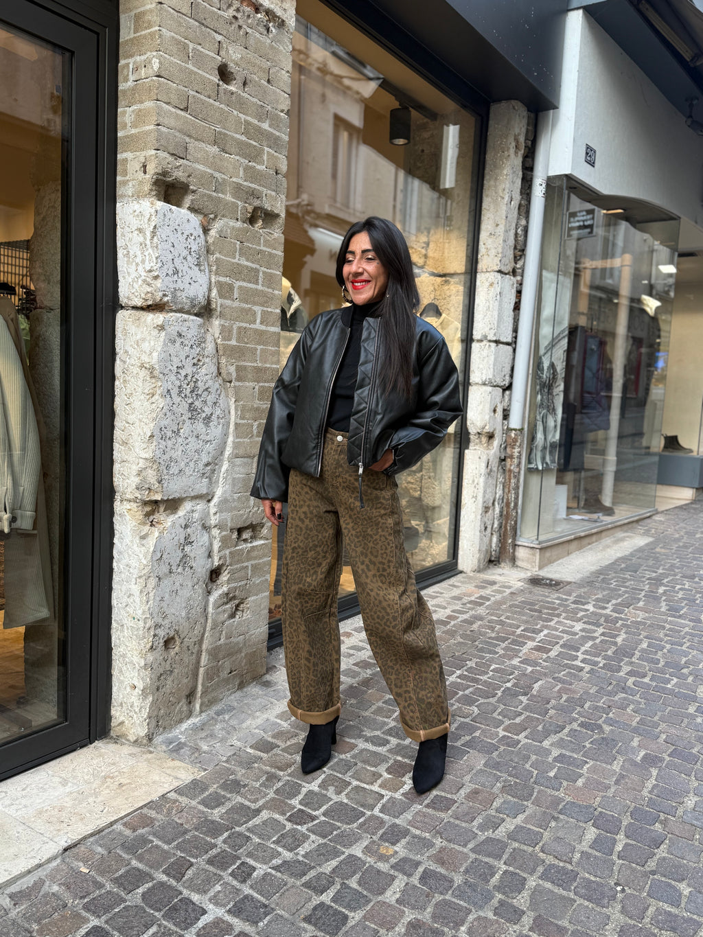 Veste Bomber Similicuir Noire - Soaked