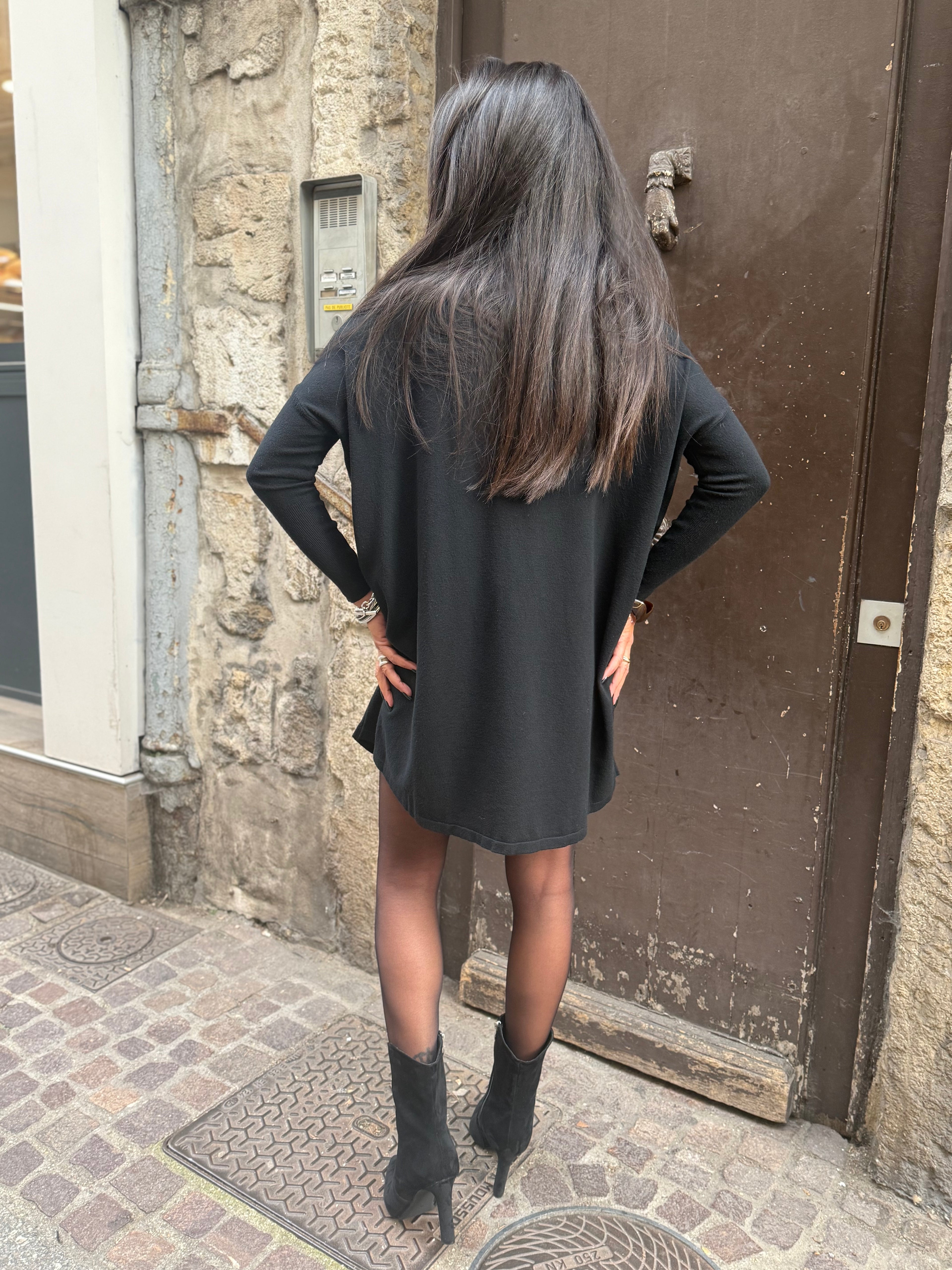 Robe Pull col roulé - Noire