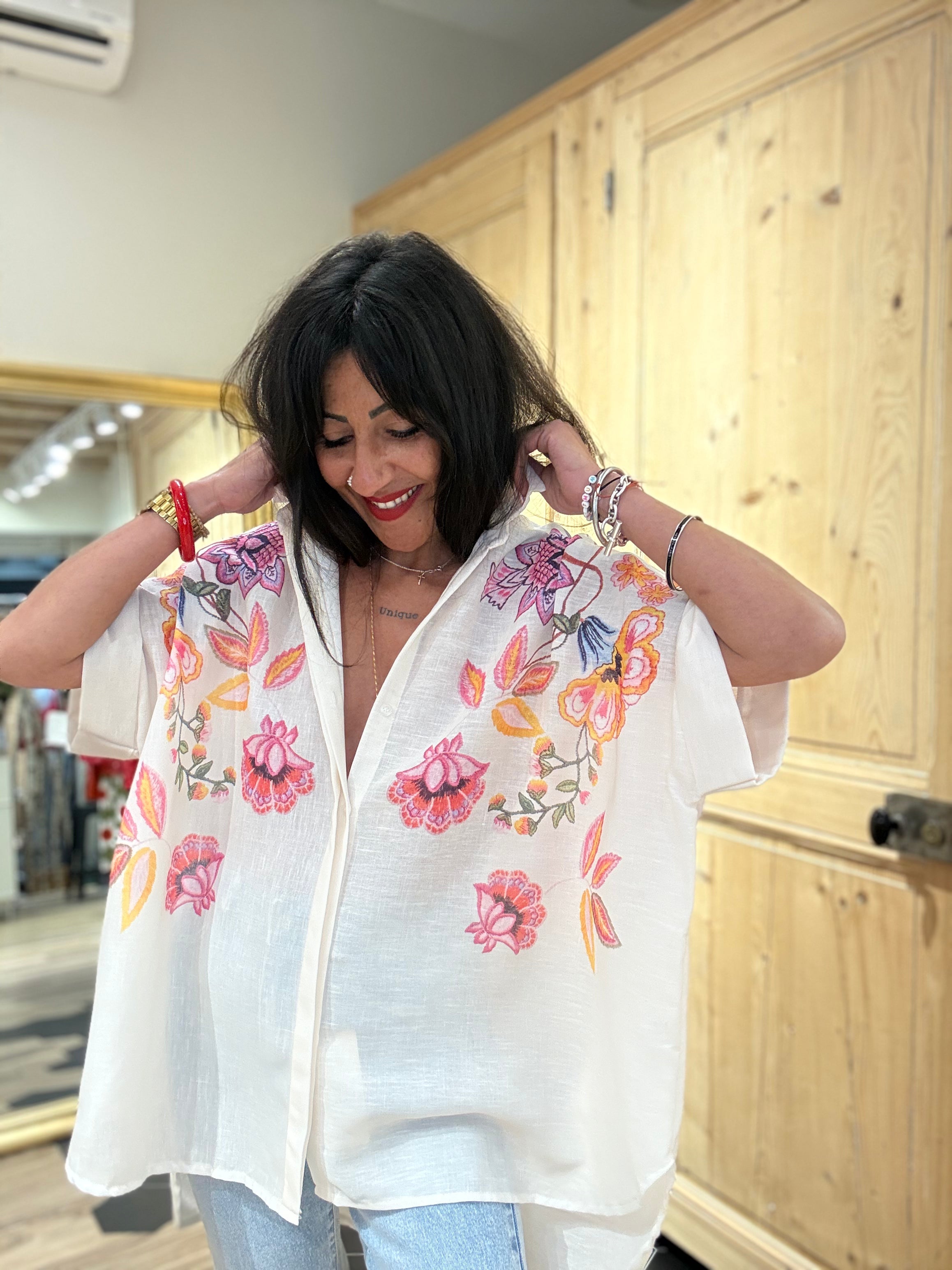 CHEMISE EN COTON ET LIN
