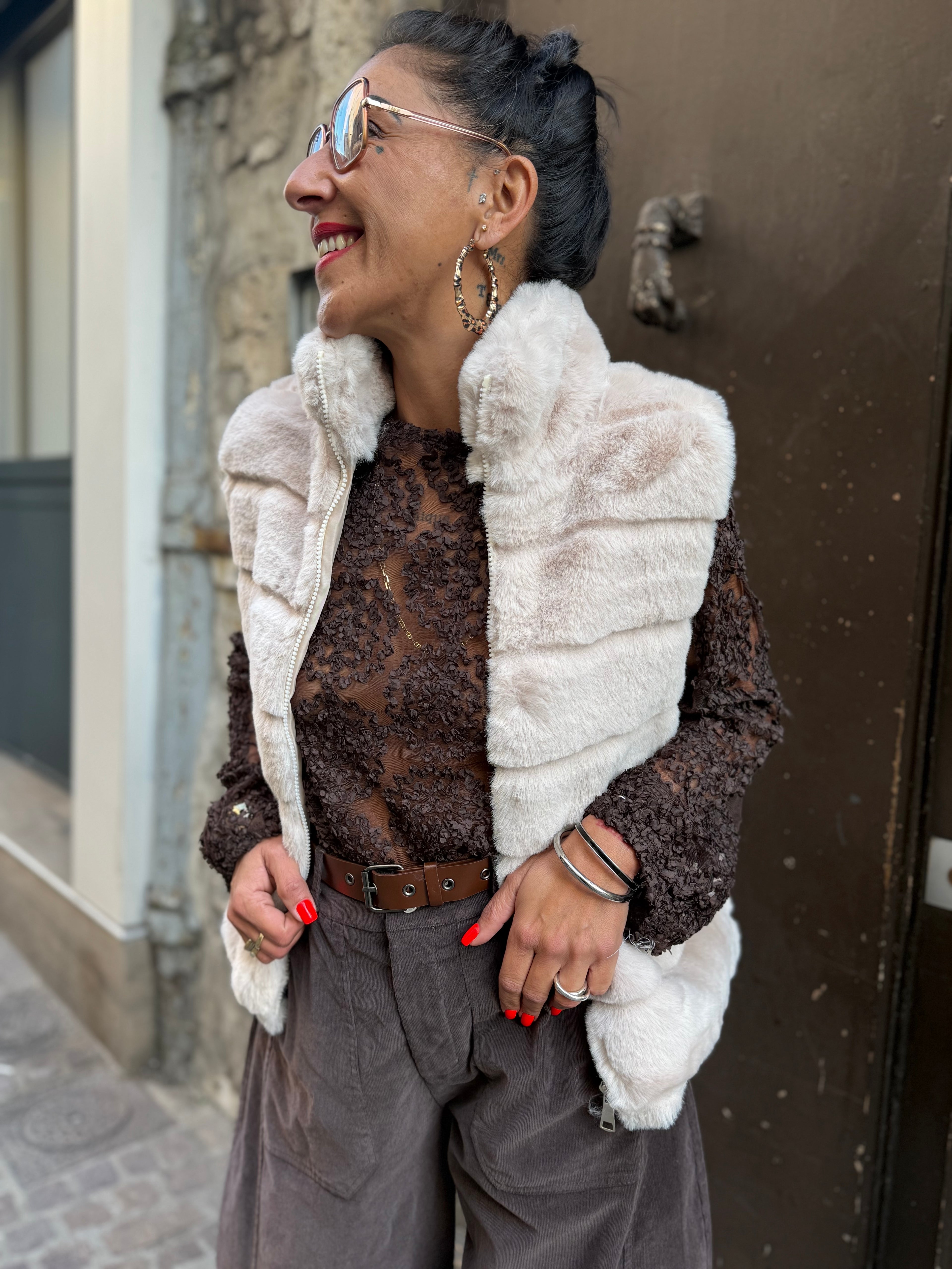 Haut Transparent - Choco et Noir