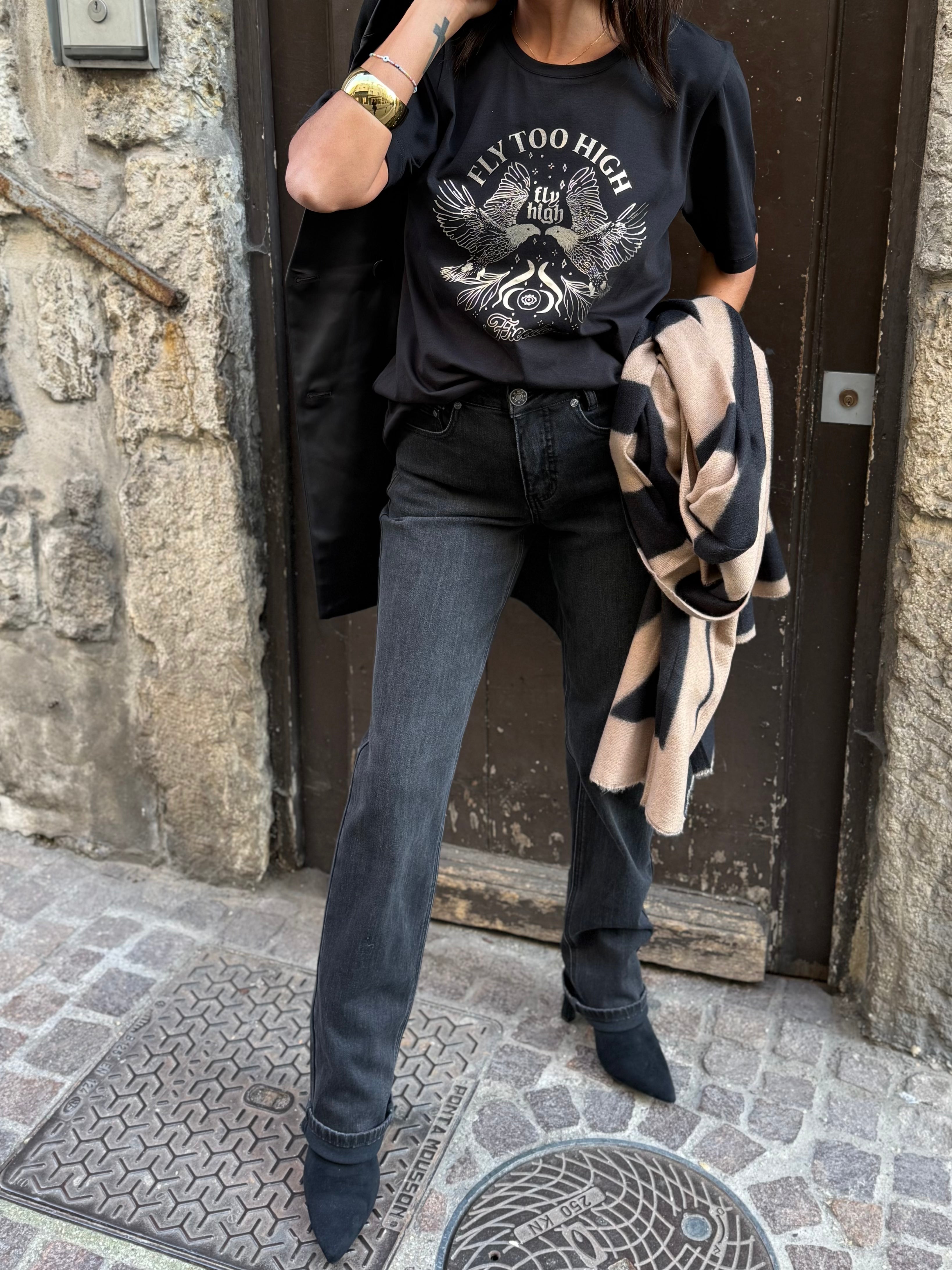 Jeans droit noir AnnaLisa - Culture