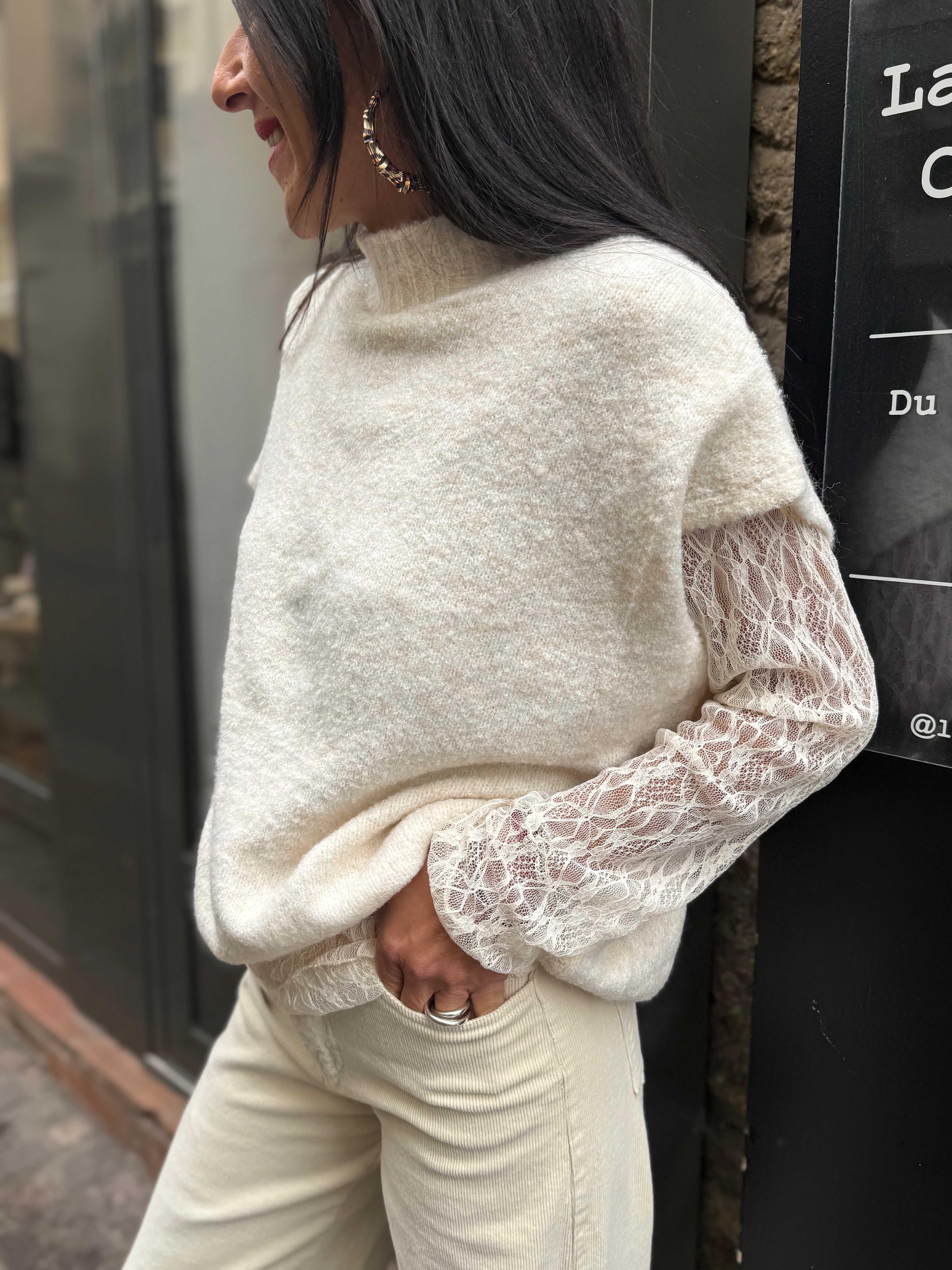 Pull Sans Manches - Dentelle