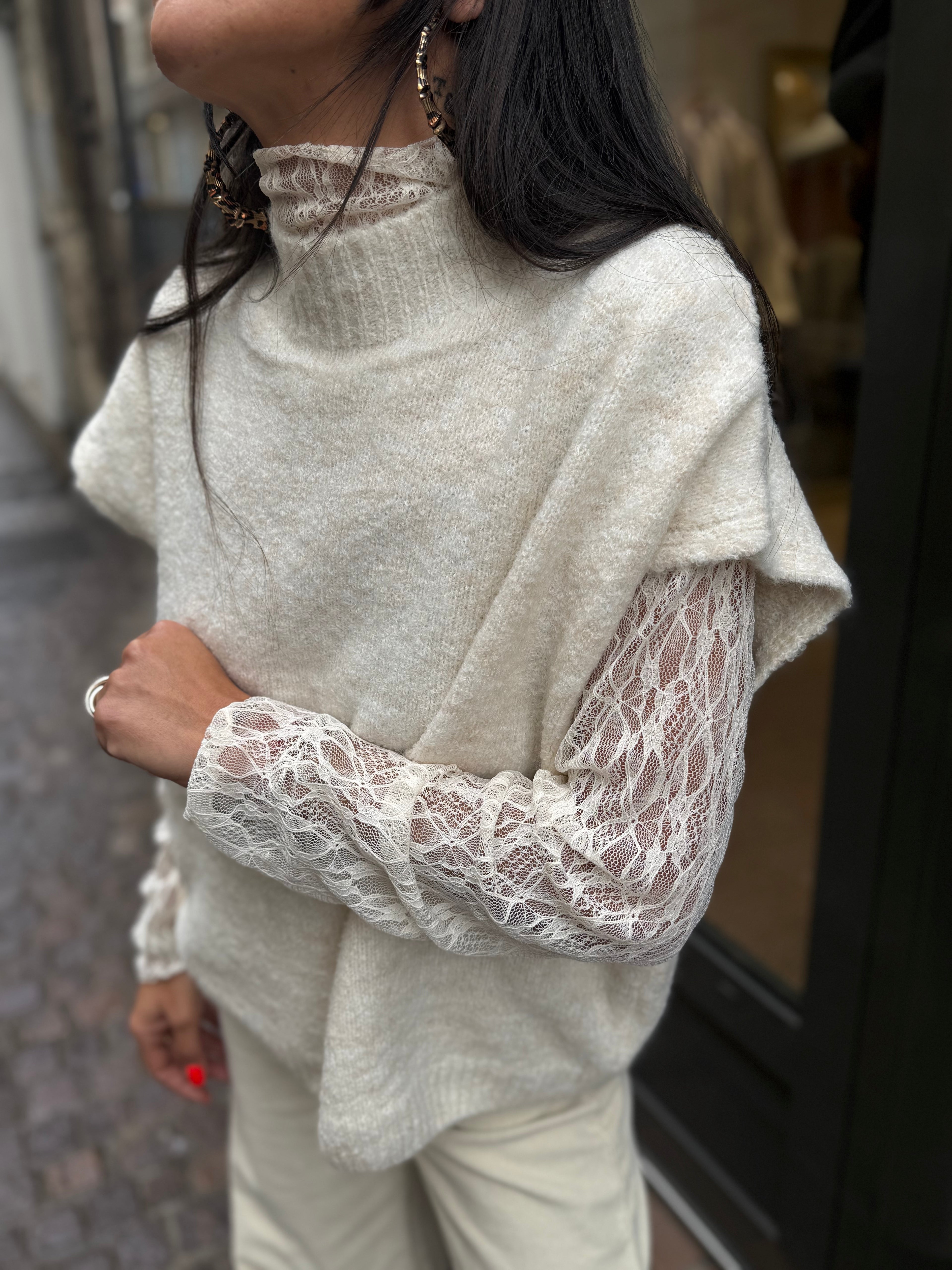 Pull Sans Manches - Dentelle