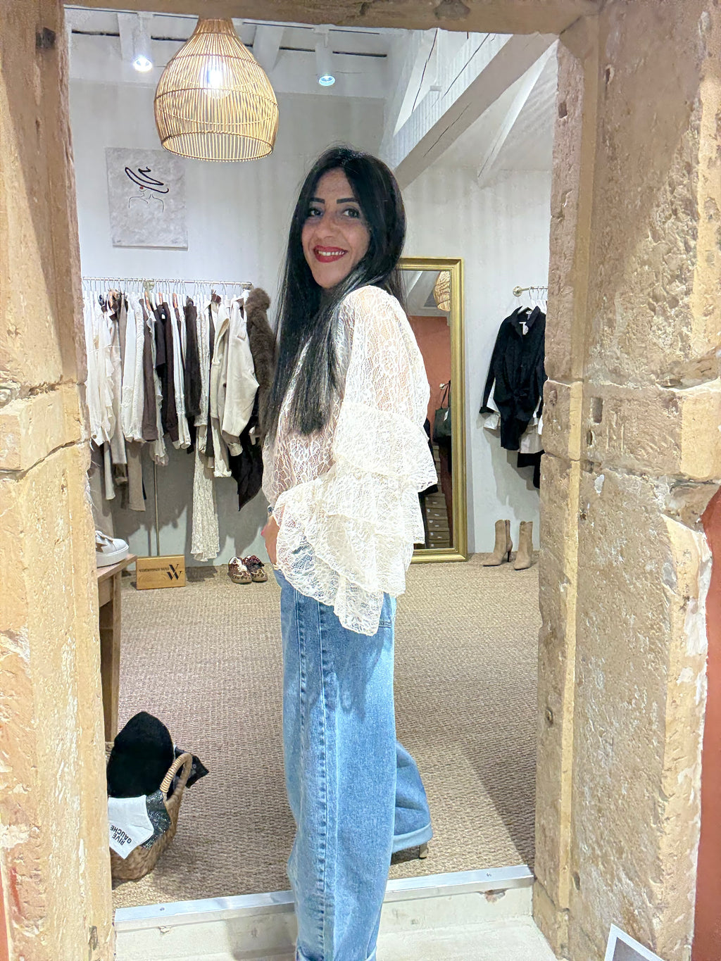 Chemisier Dentelle Beige - Culture