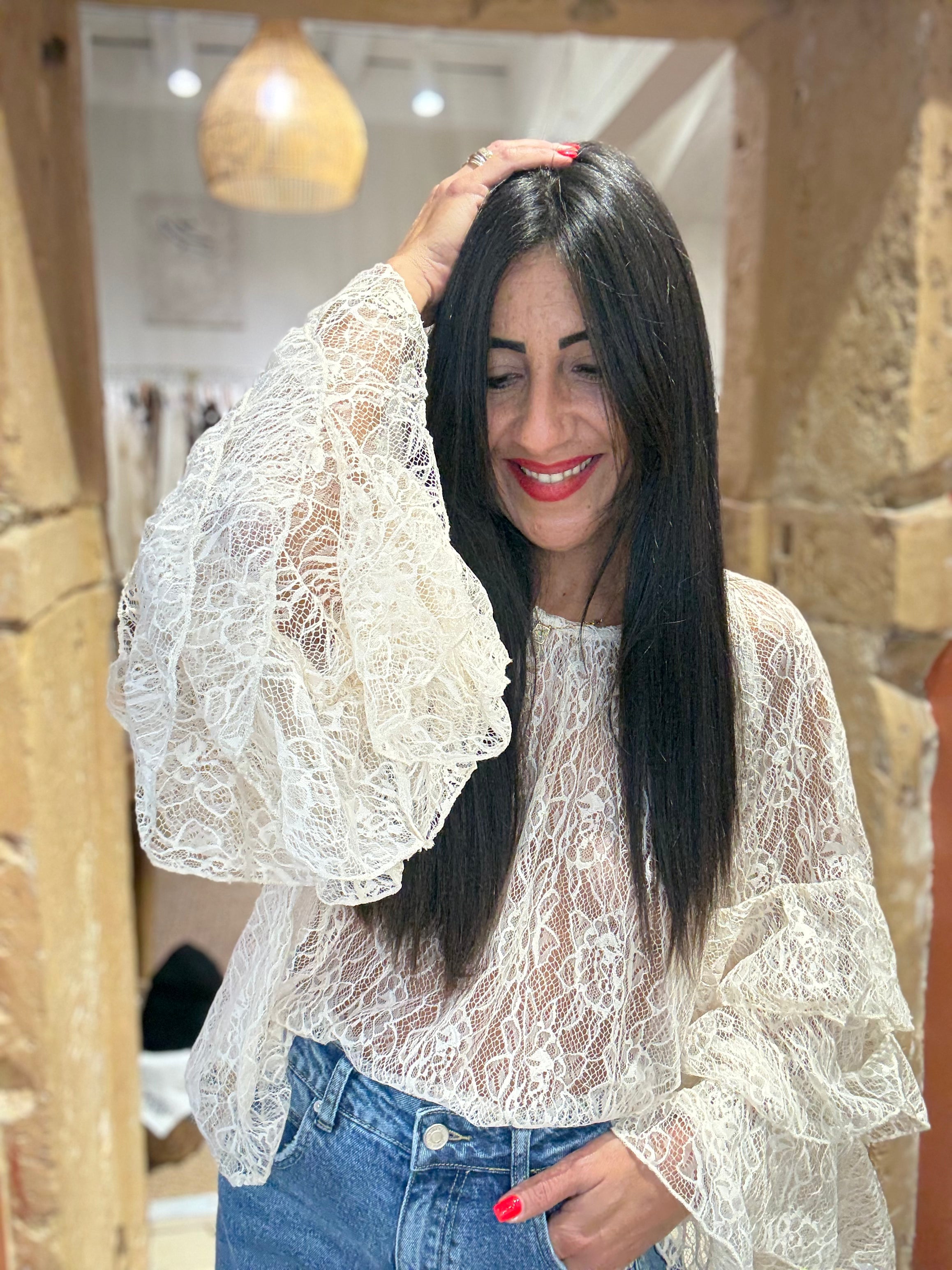 Chemisier Dentelle Beige - Culture