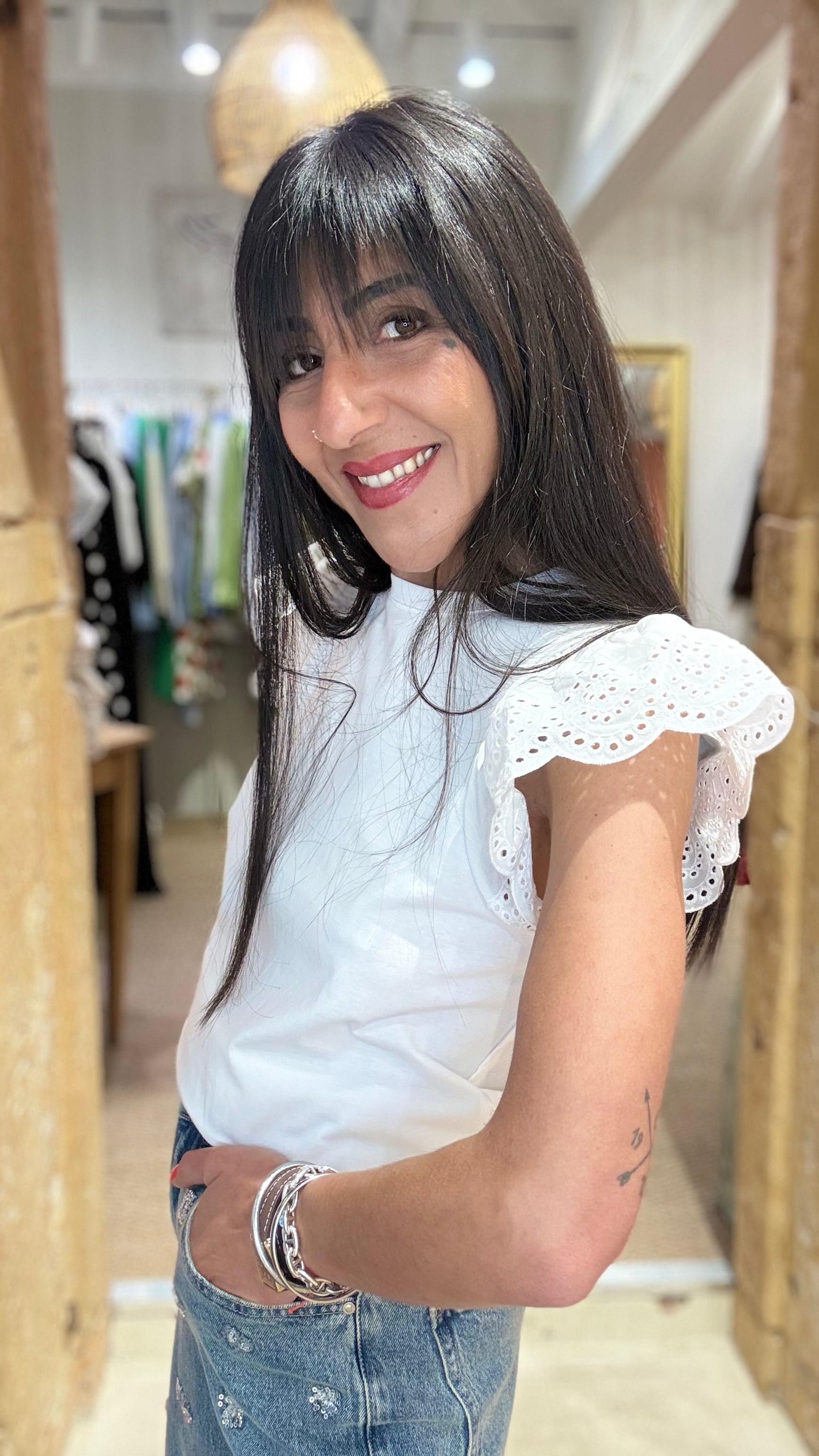 TEE SHIRT MANCHES DETAILS DENTELLES