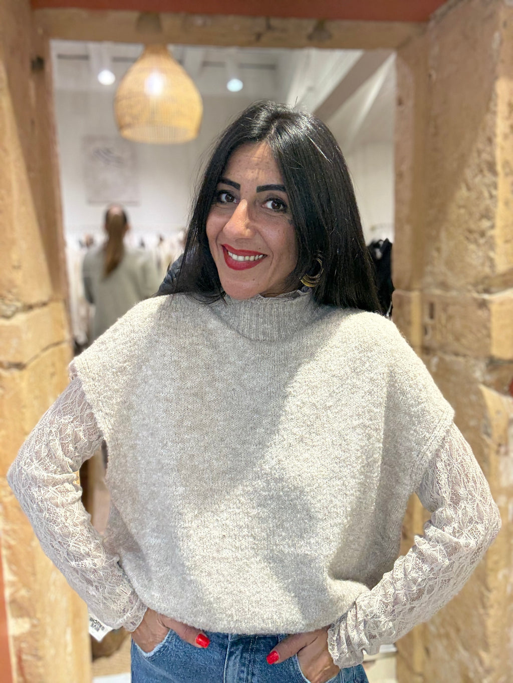 Pull Sans Manches - Dentelle