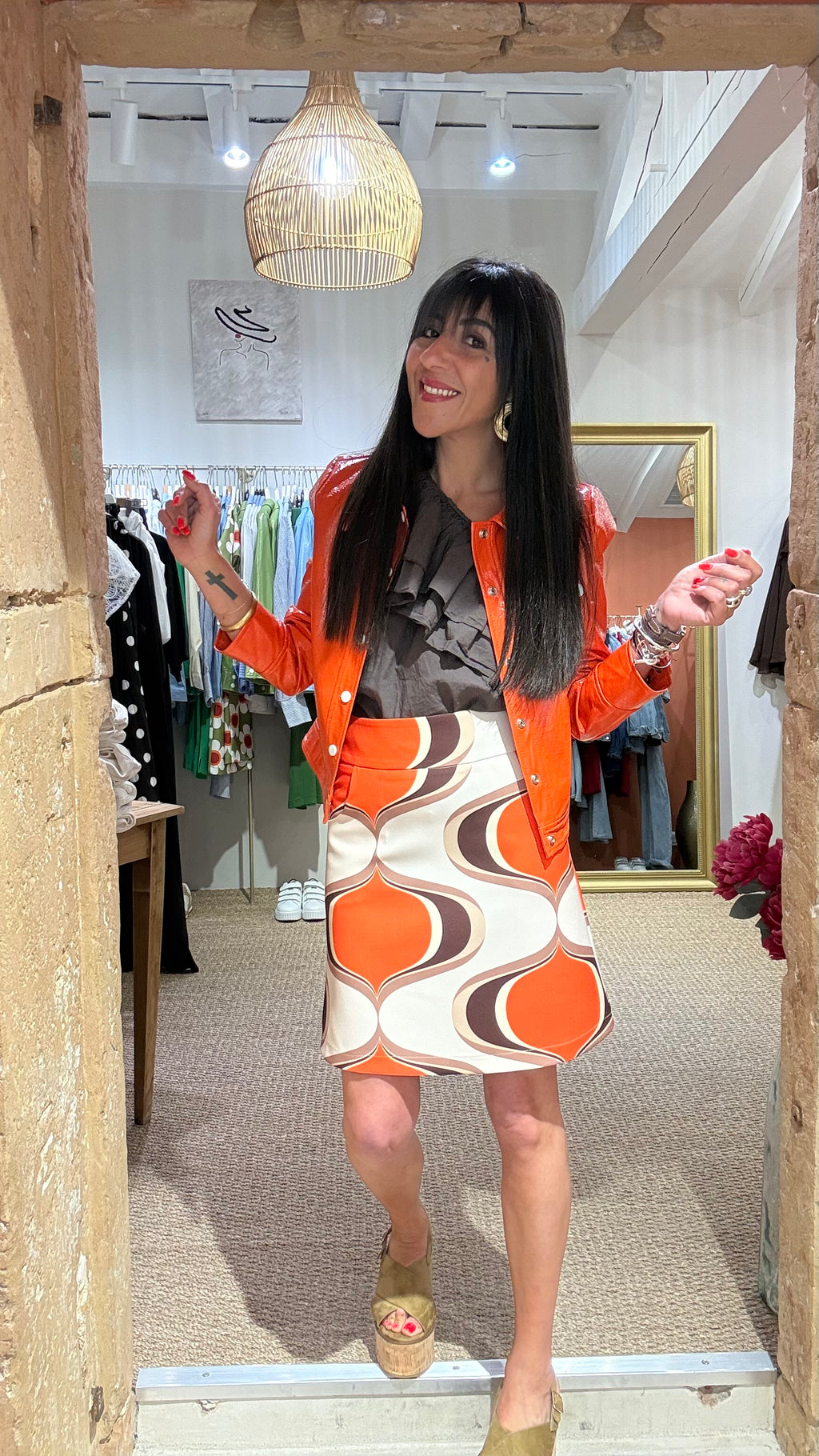 JUPE RETRO A MOTIFS
