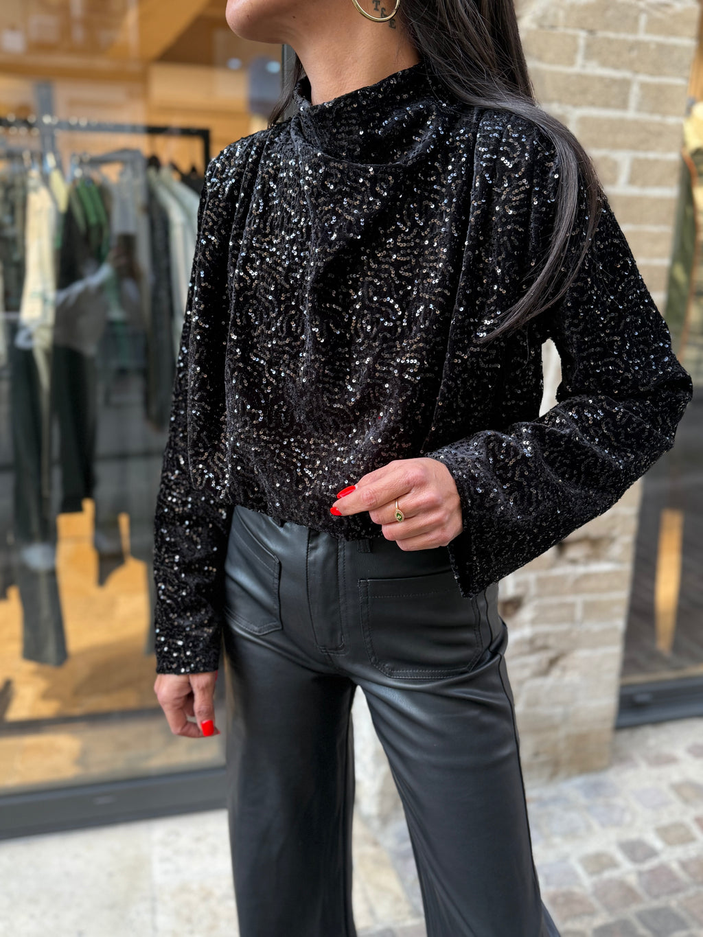 Top Velours Paillete