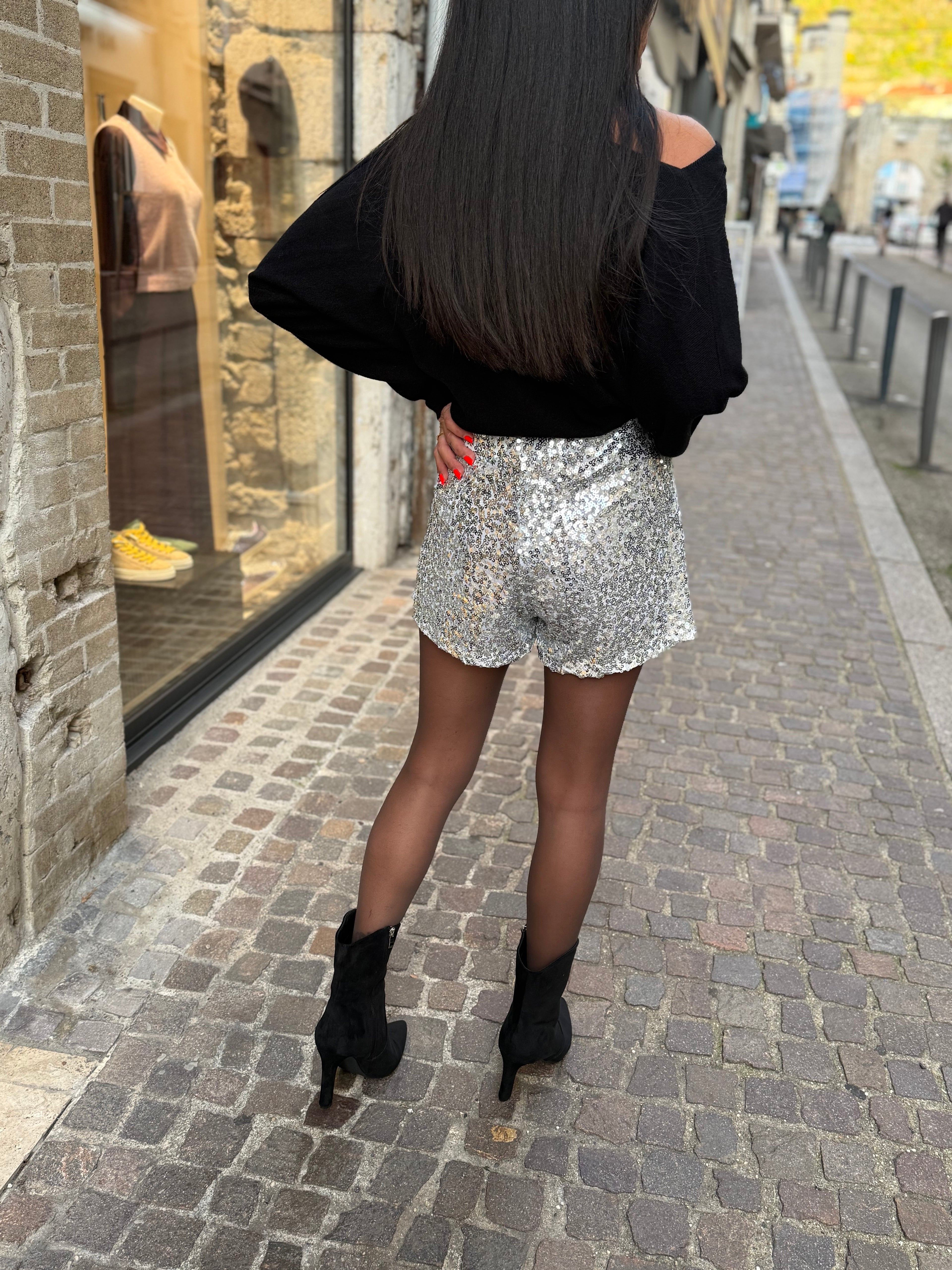 Short Sequins Argent