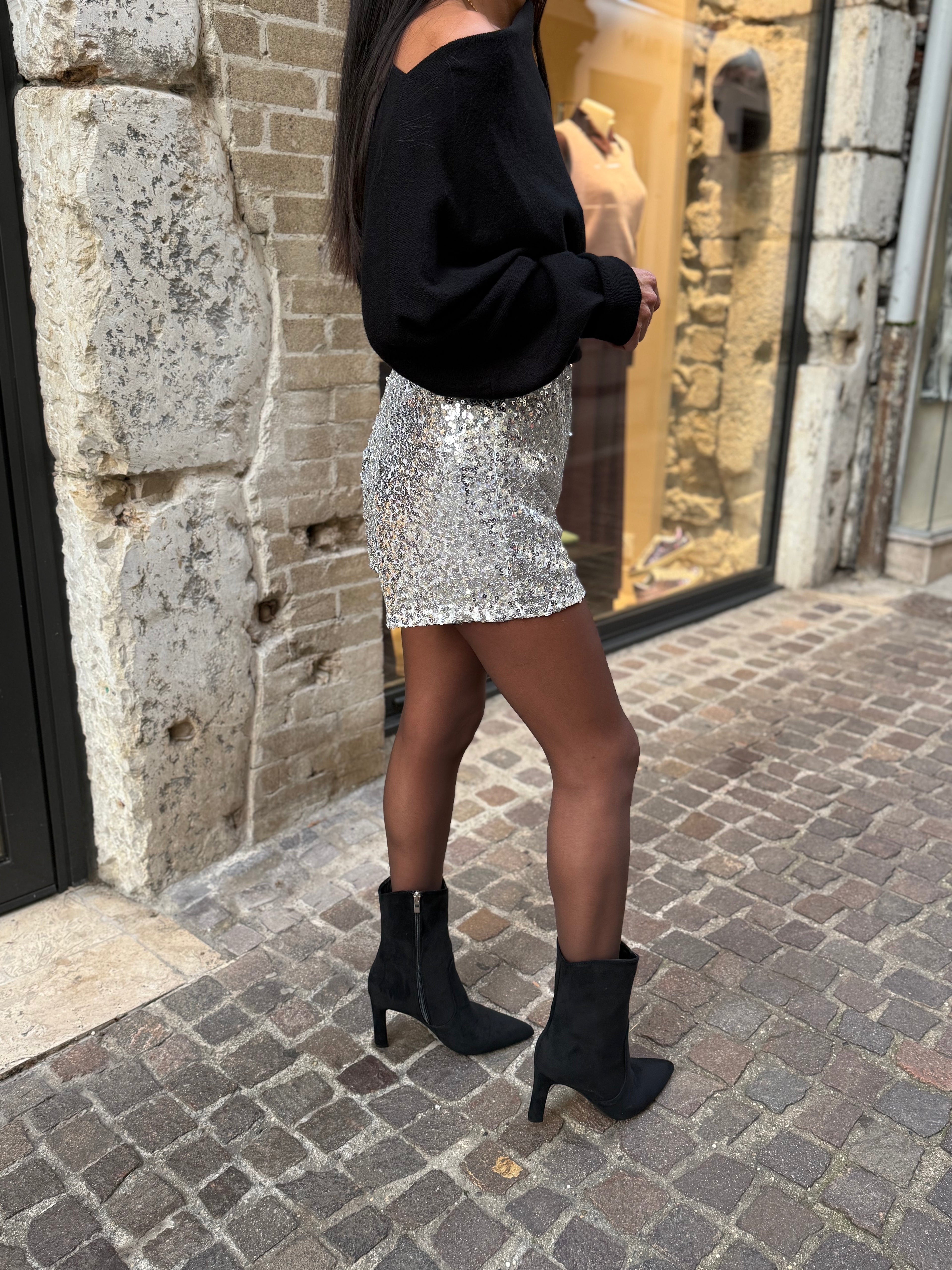 Short Sequins Argent