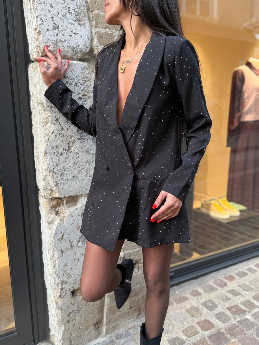 Combinaison Strass Noir