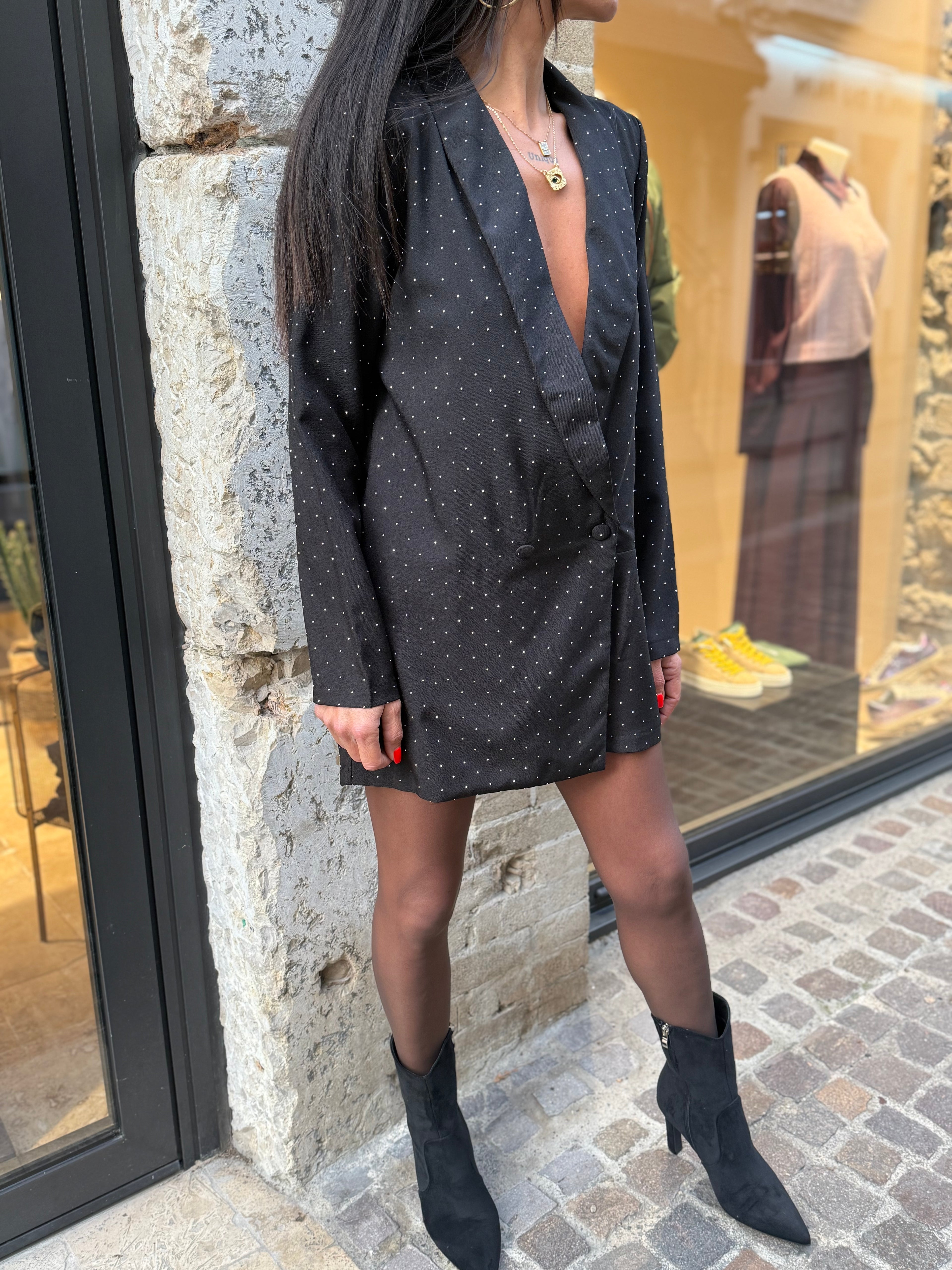 Combinaison Strass Noir