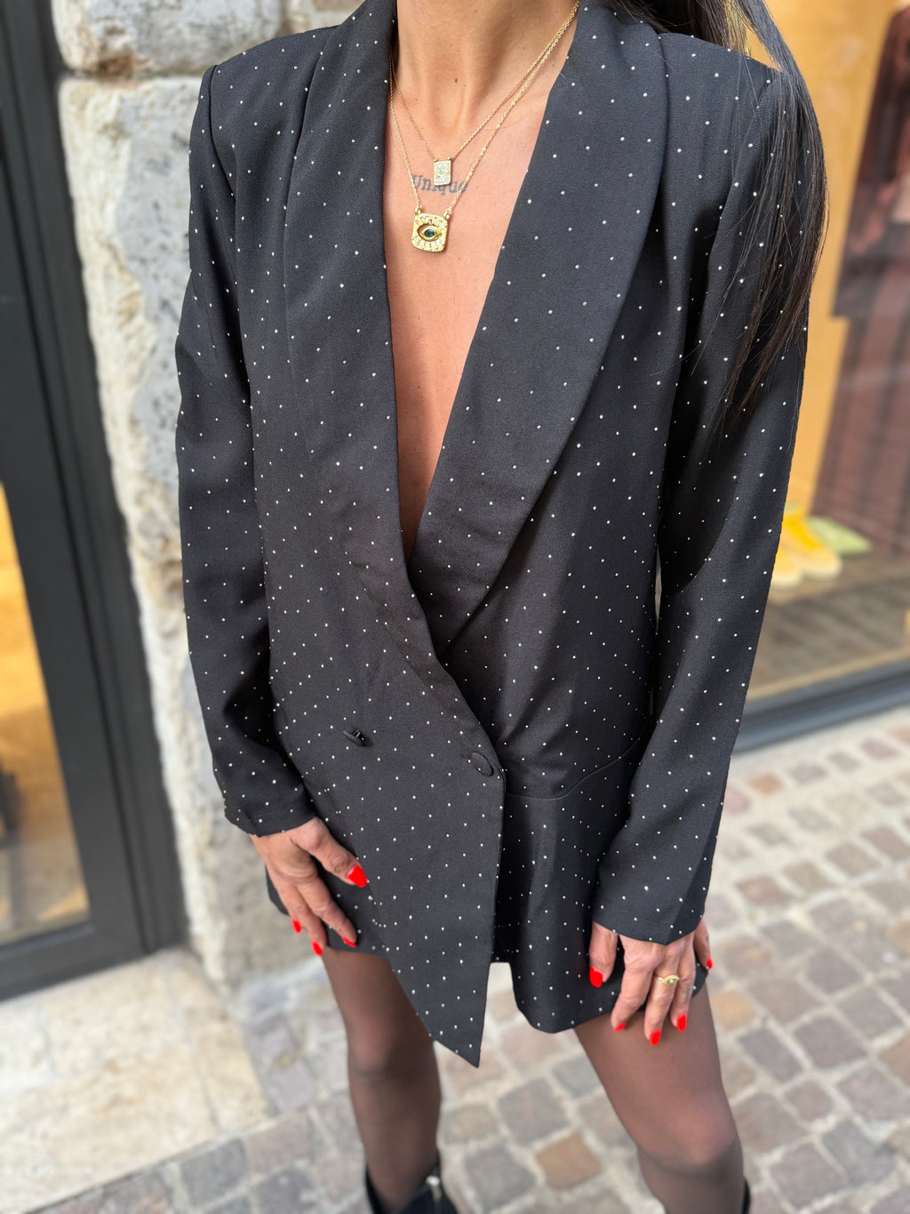 Combinaison Strass Noir