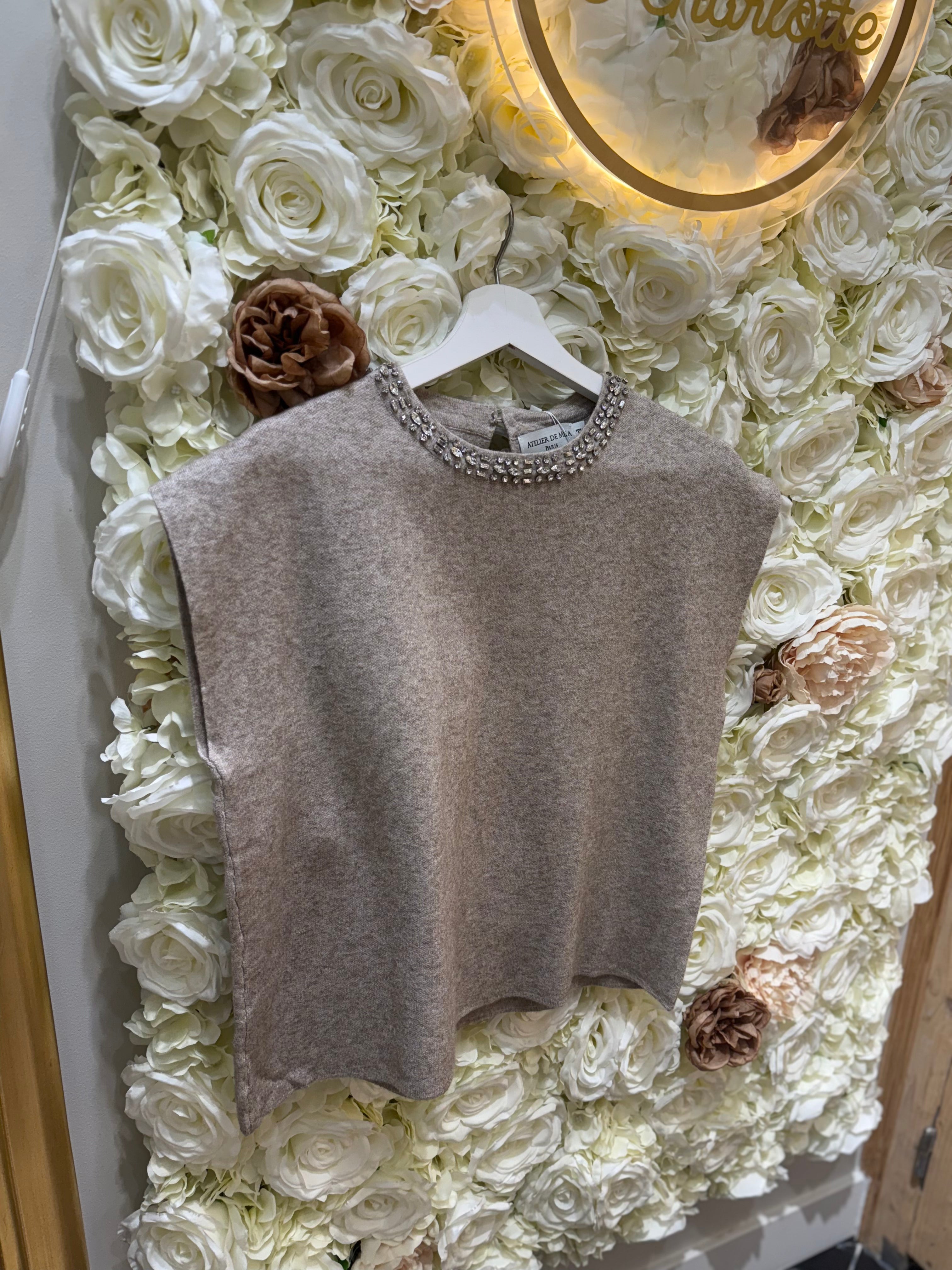 Pull Sans Manches - Strass