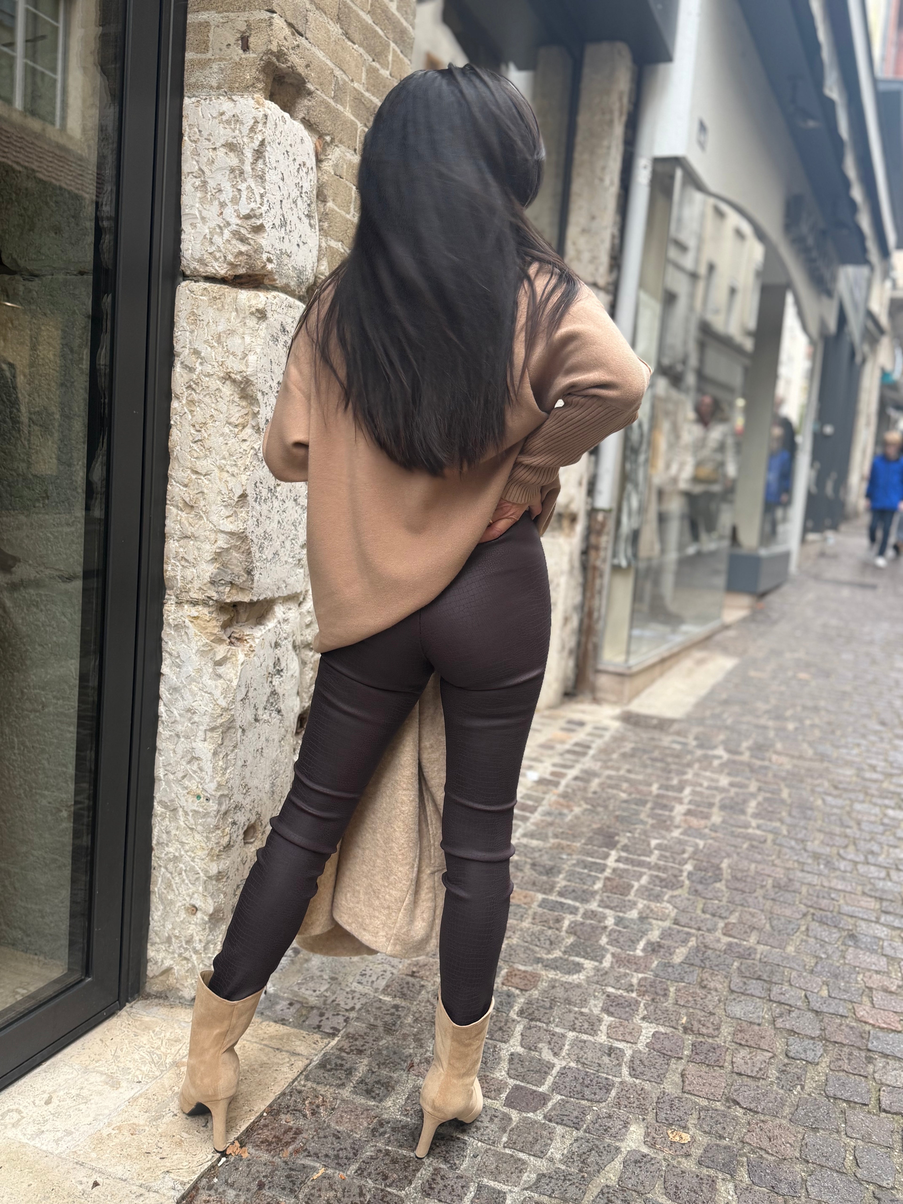 Legging Culture - Croco Prune