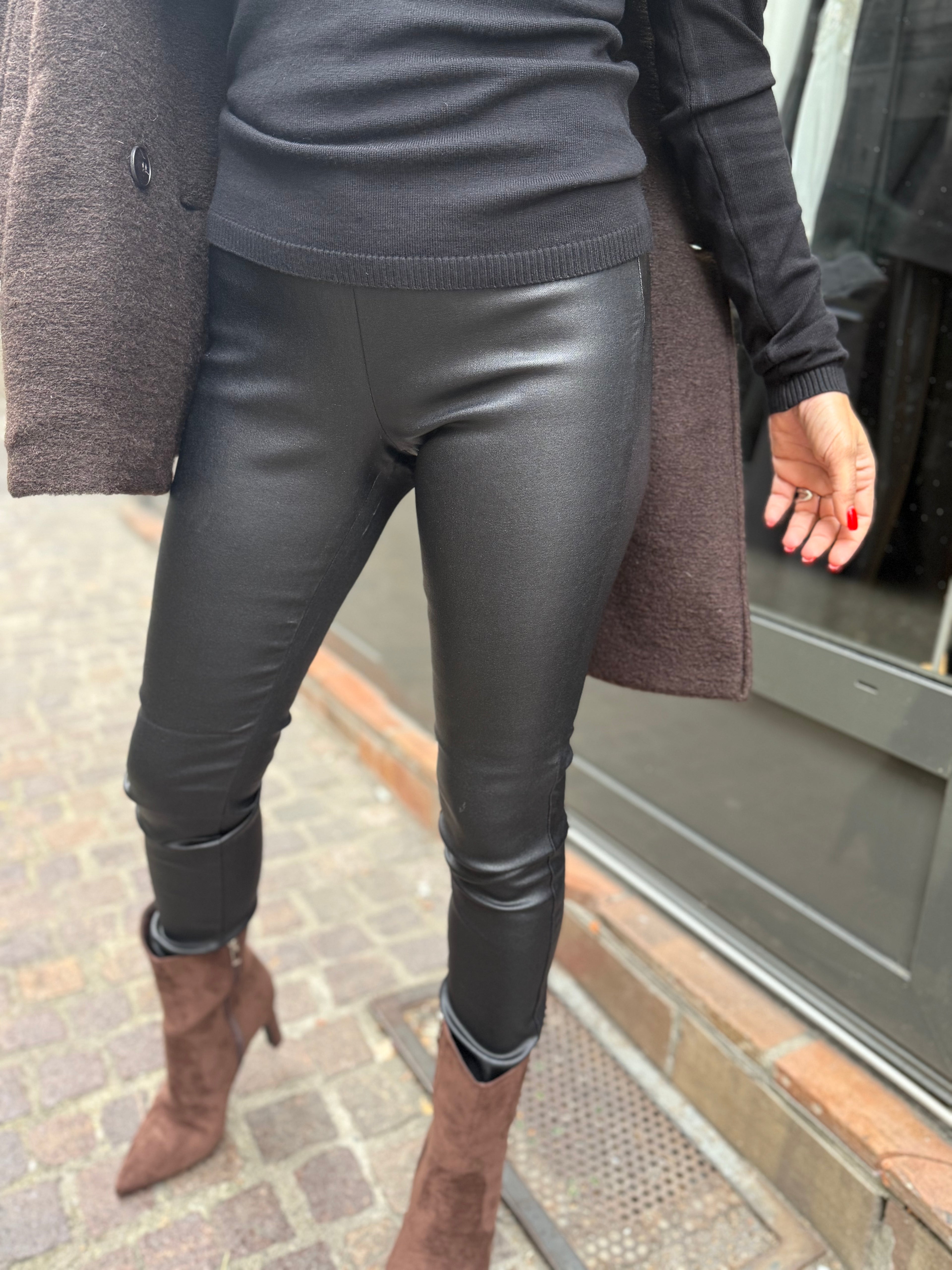 Legging Noir Effet Ciré - Culture