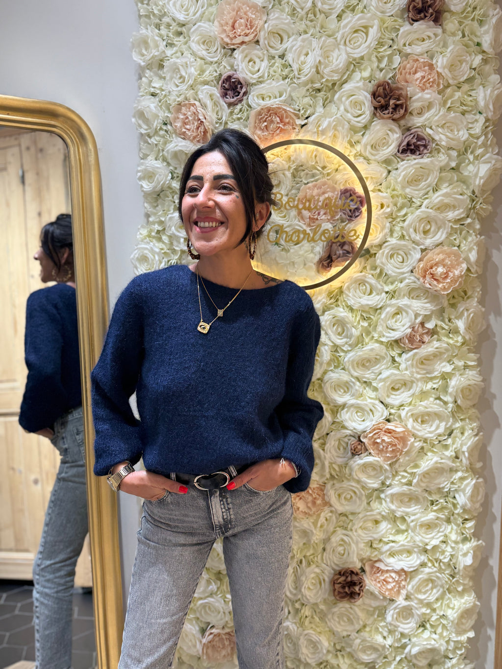 Pull Bleu Cache Coeur