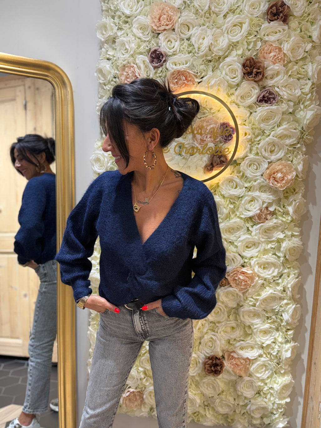 Pull Bleu Cache Coeur