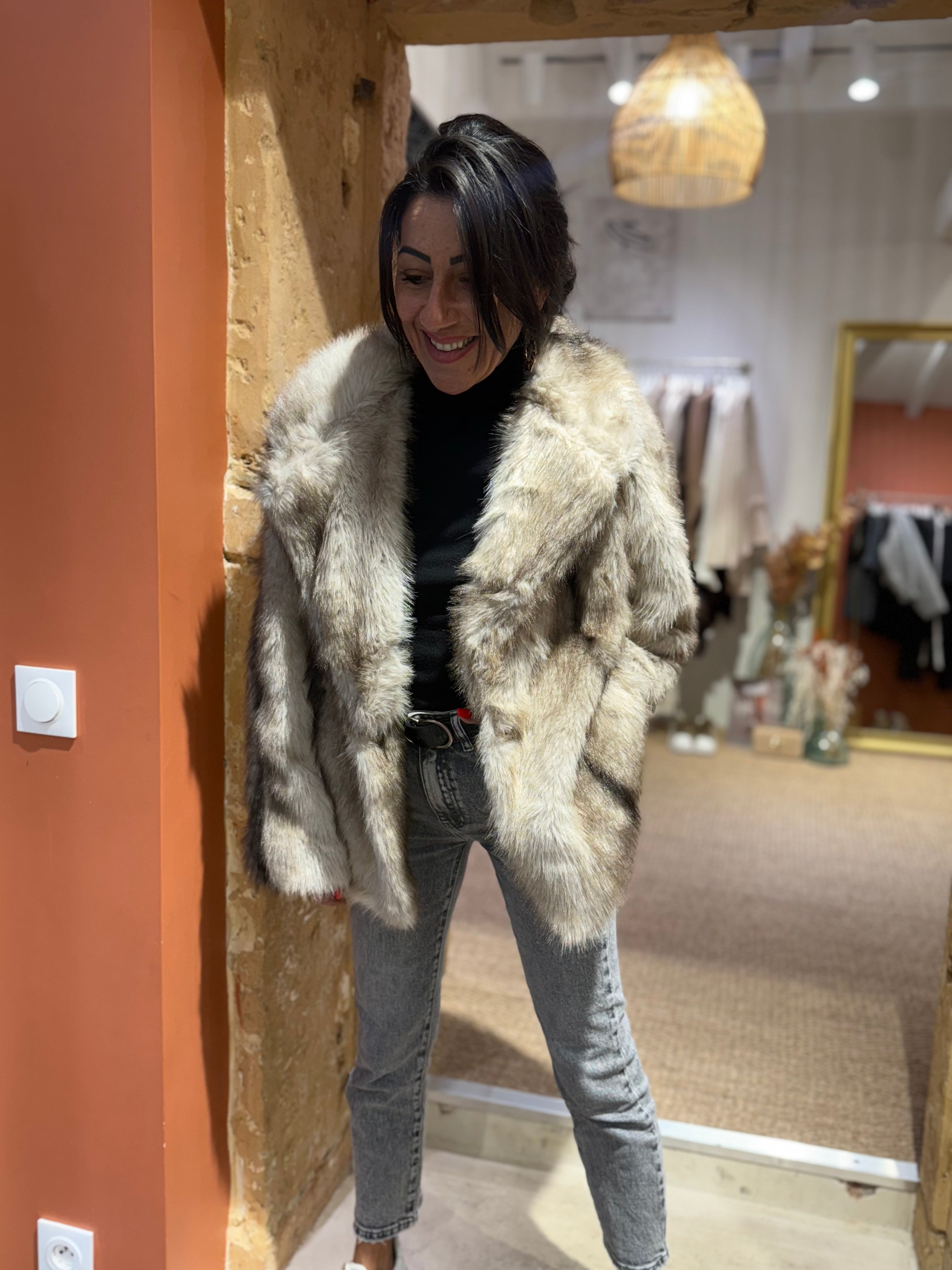 Fourrure Beige/Marron