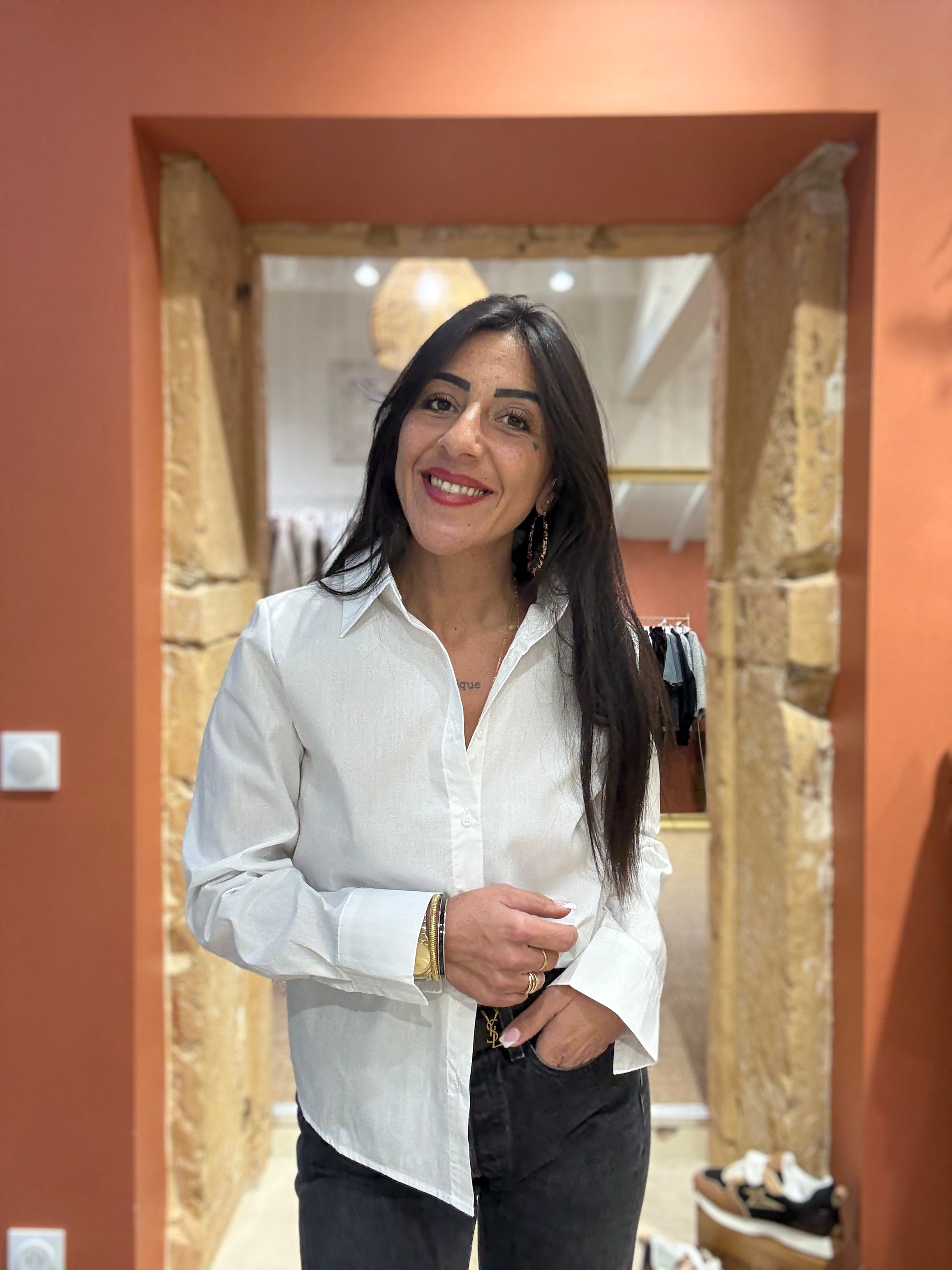 Chemise en coton droite