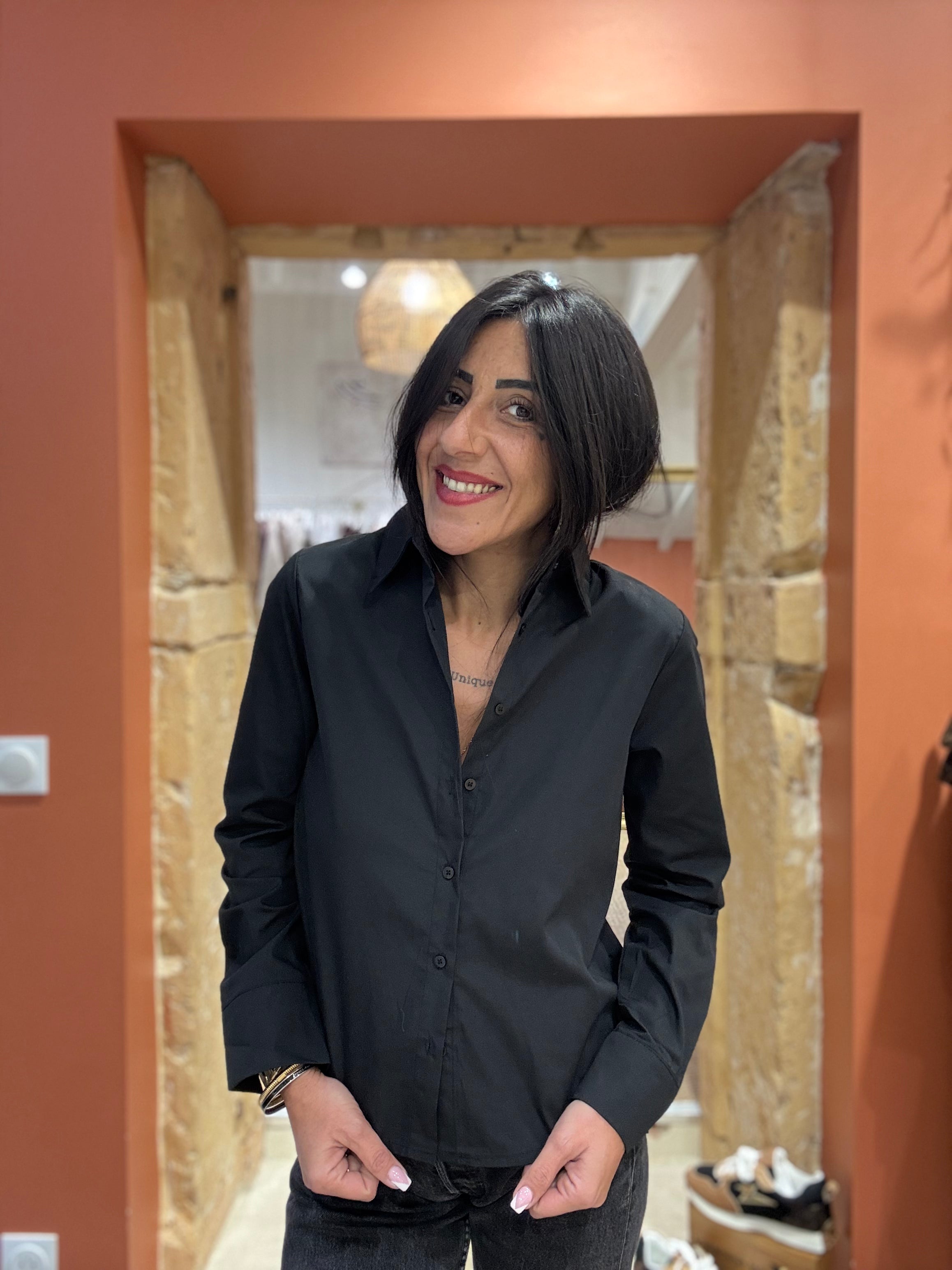 Chemise en coton droite