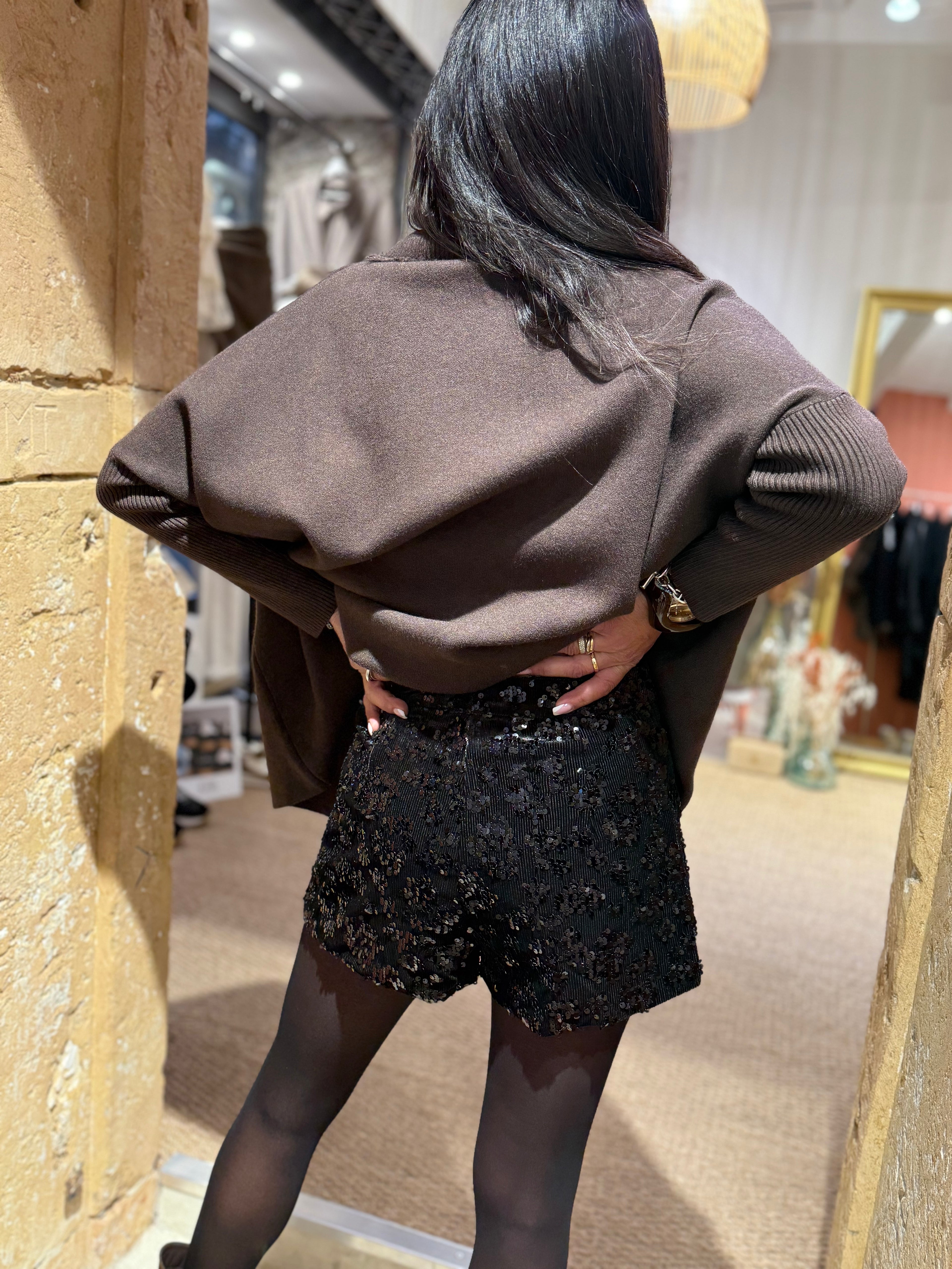 Short Sequins Noir