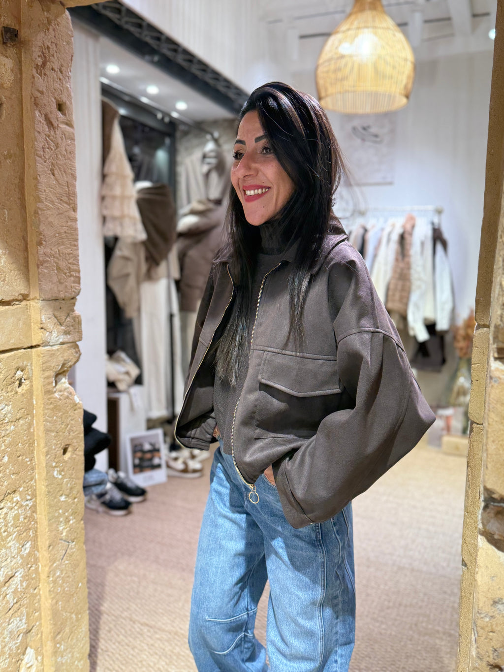 Veste Suedine - Noir ou Choco